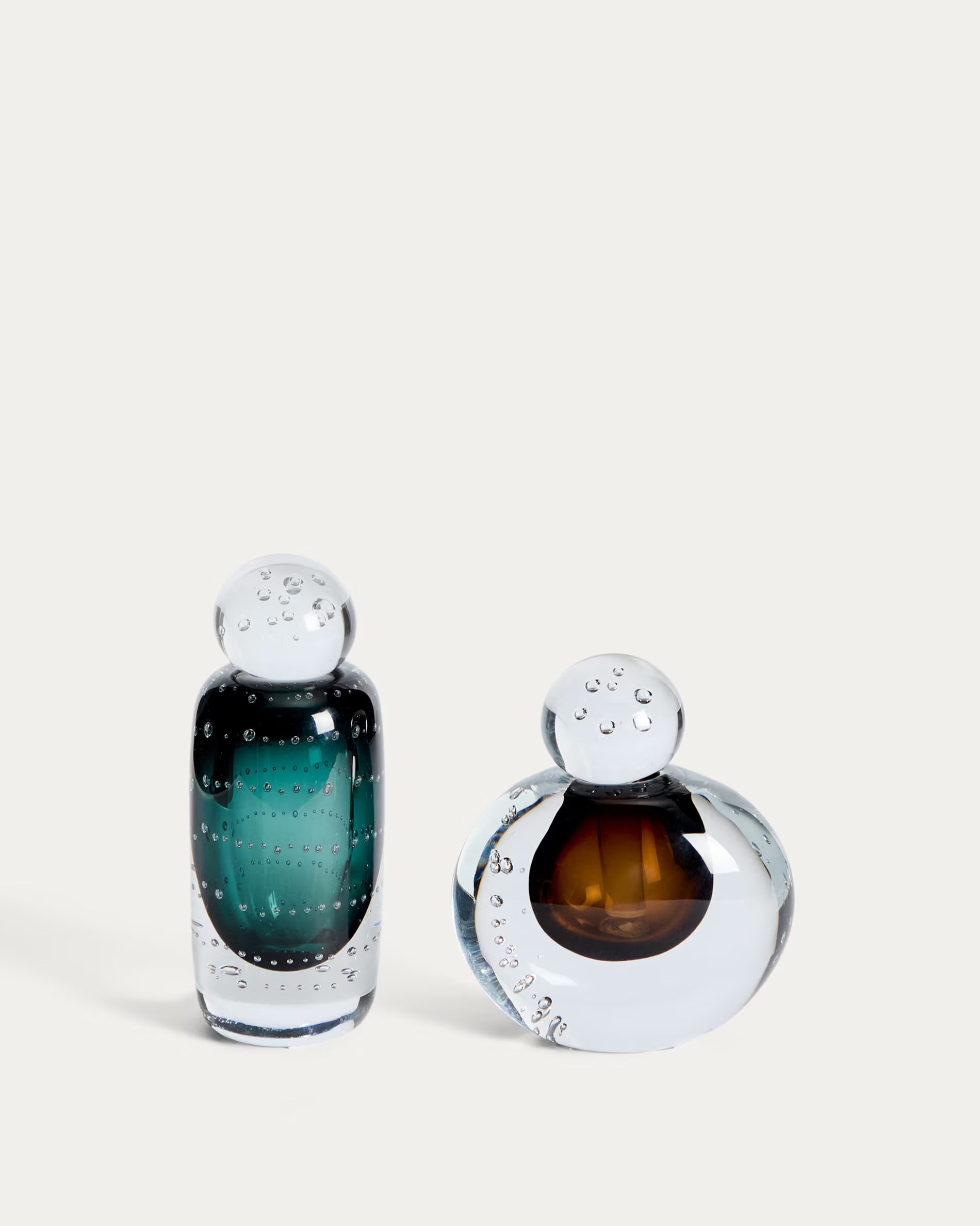 LUNIVO brown glass vase