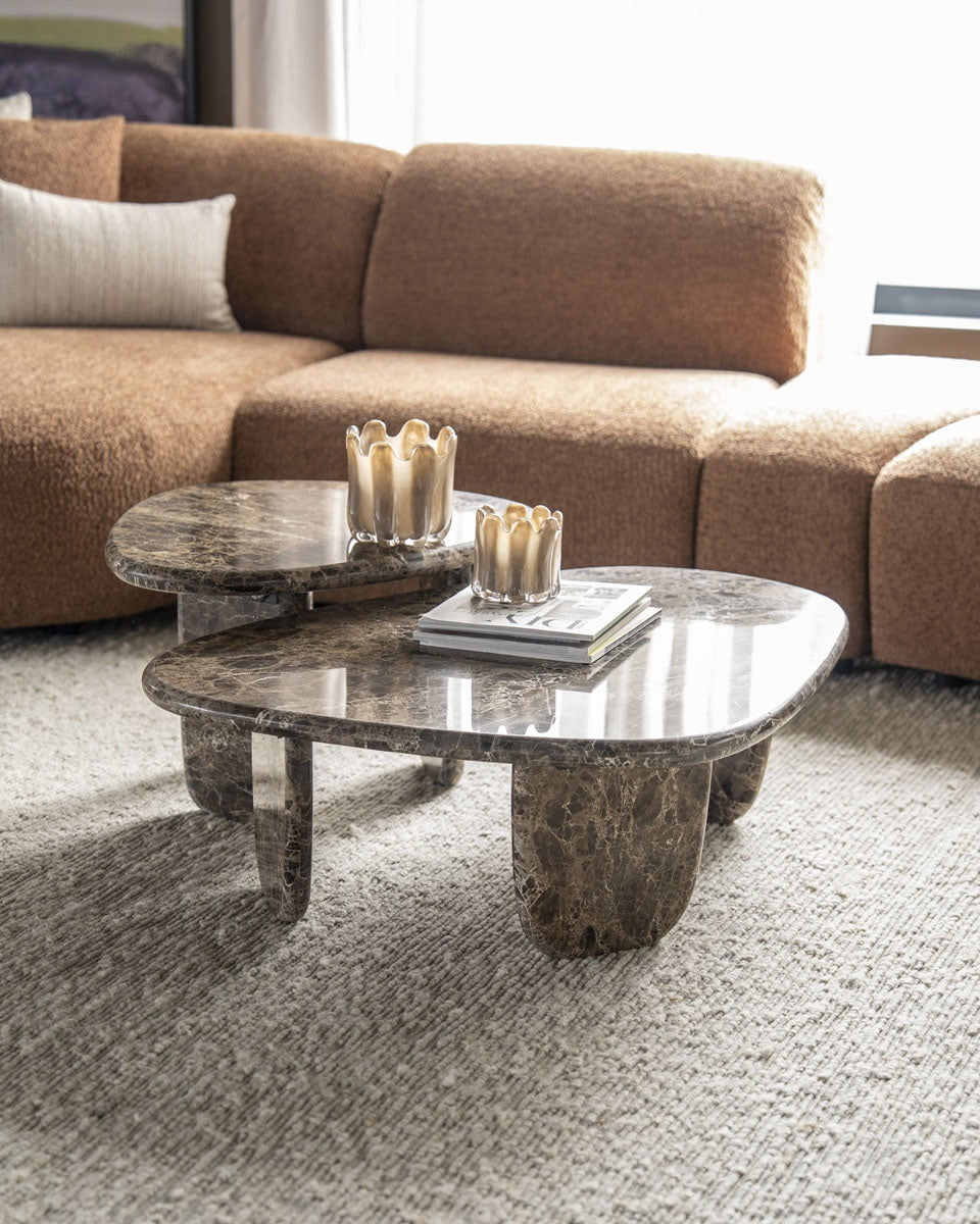 DEVIN Coffee Table Brown Emperador Marble