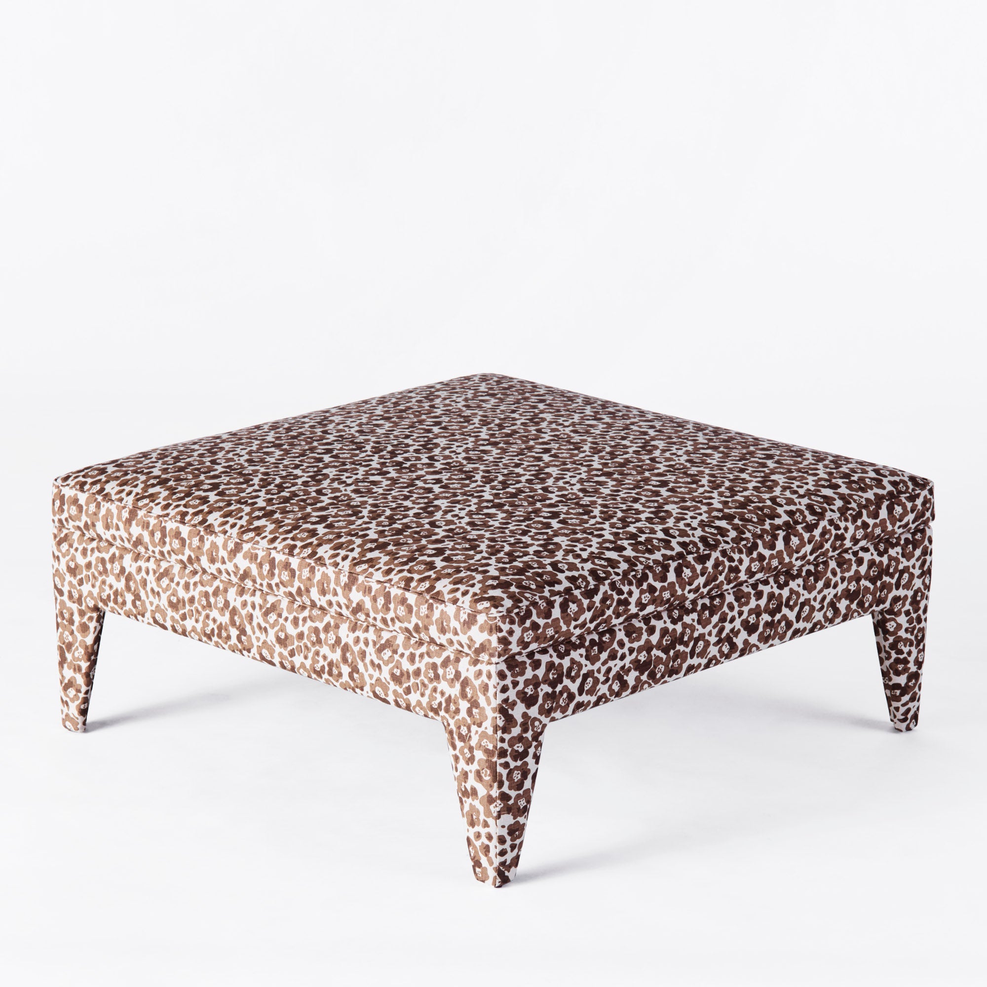 Beige OTTO pouf with brown