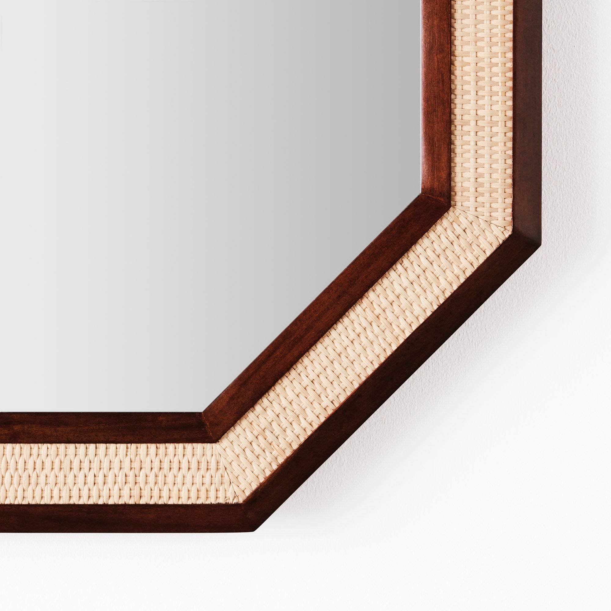 RATTAN Mirror Mahogany and Rattan