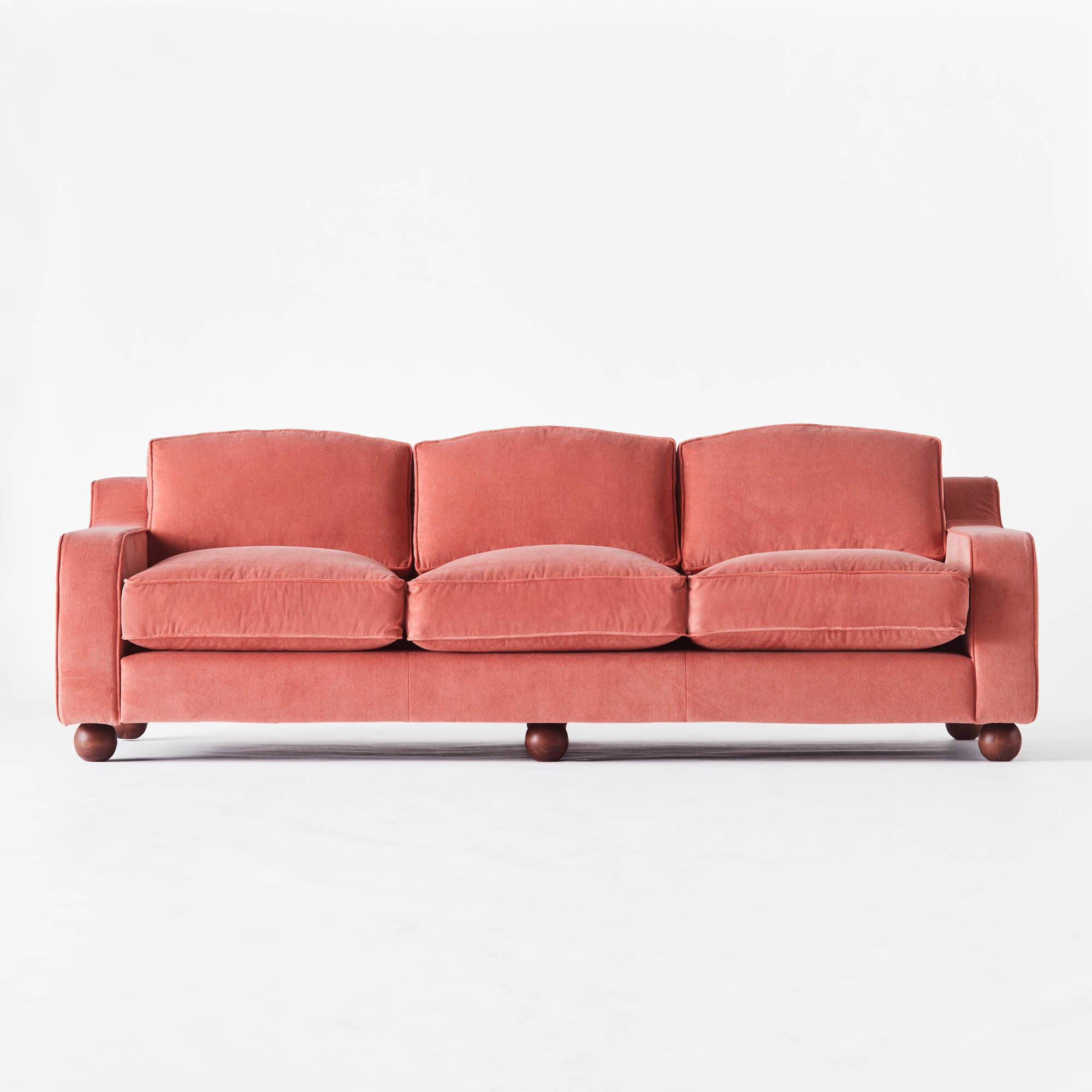 LOLA coral velvet sofa