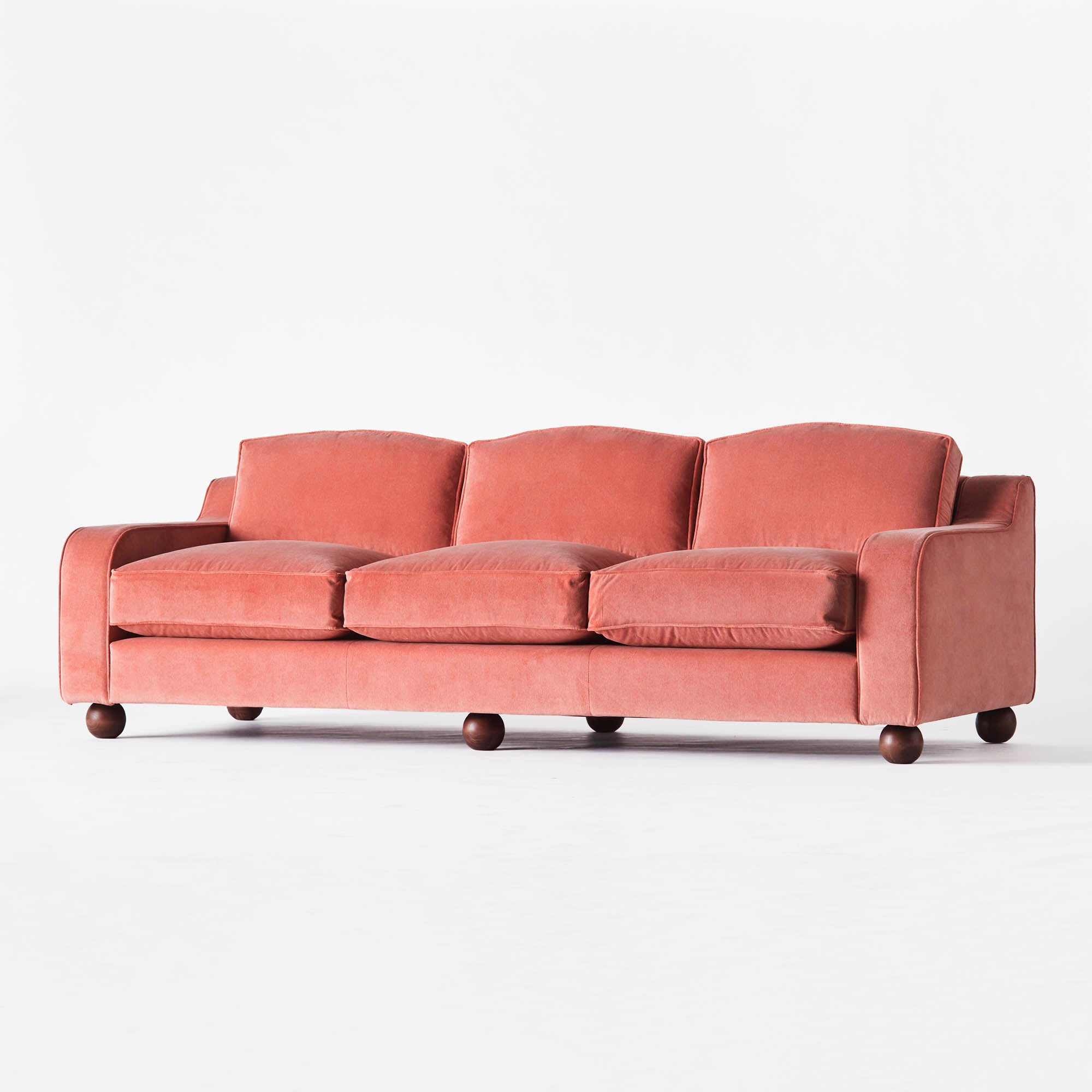 LOLA coral velvet sofa