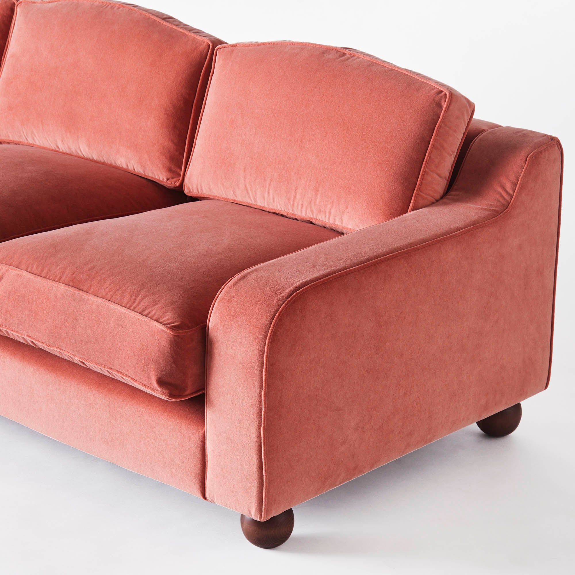 LOLA coral velvet sofa