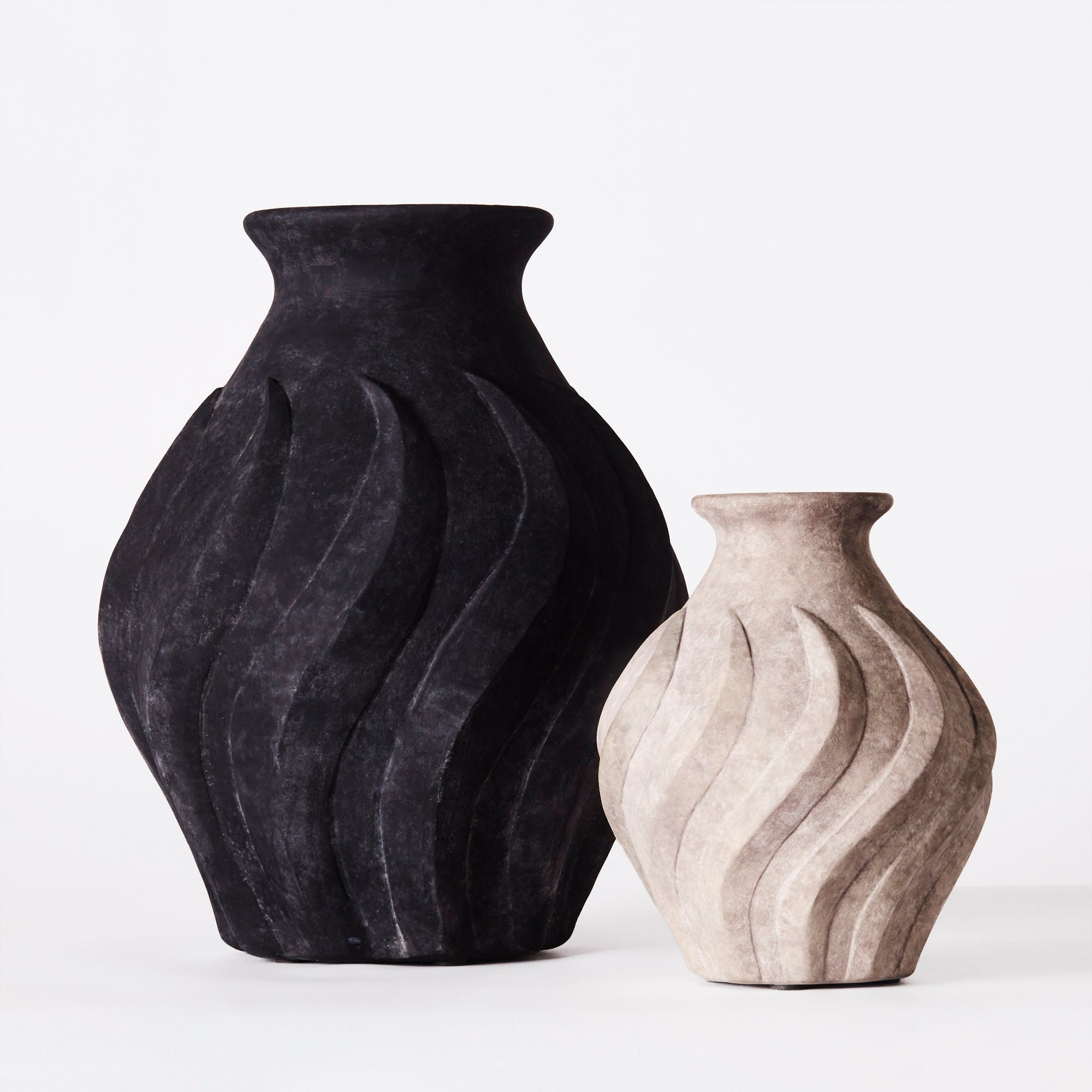 SWIRL vase gray ceramic