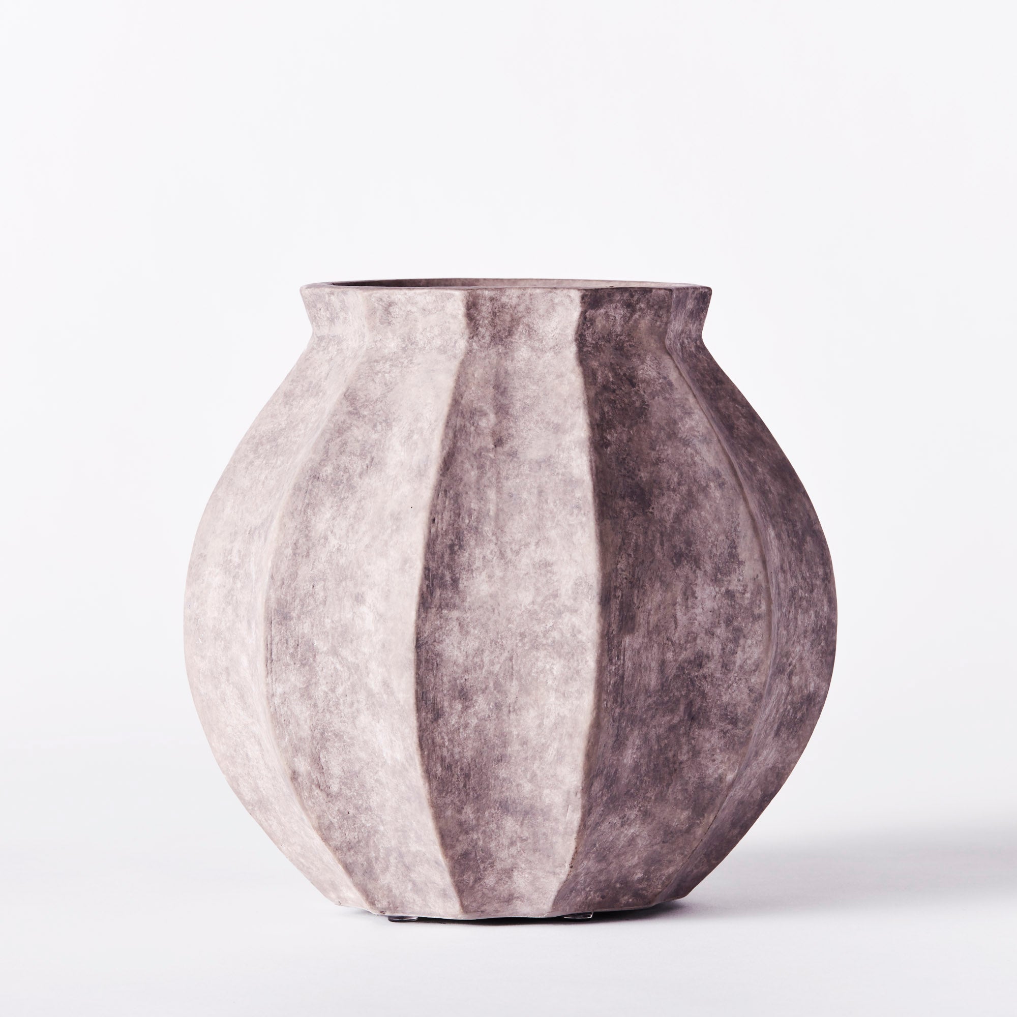 Vase WEDGES graue Keramik