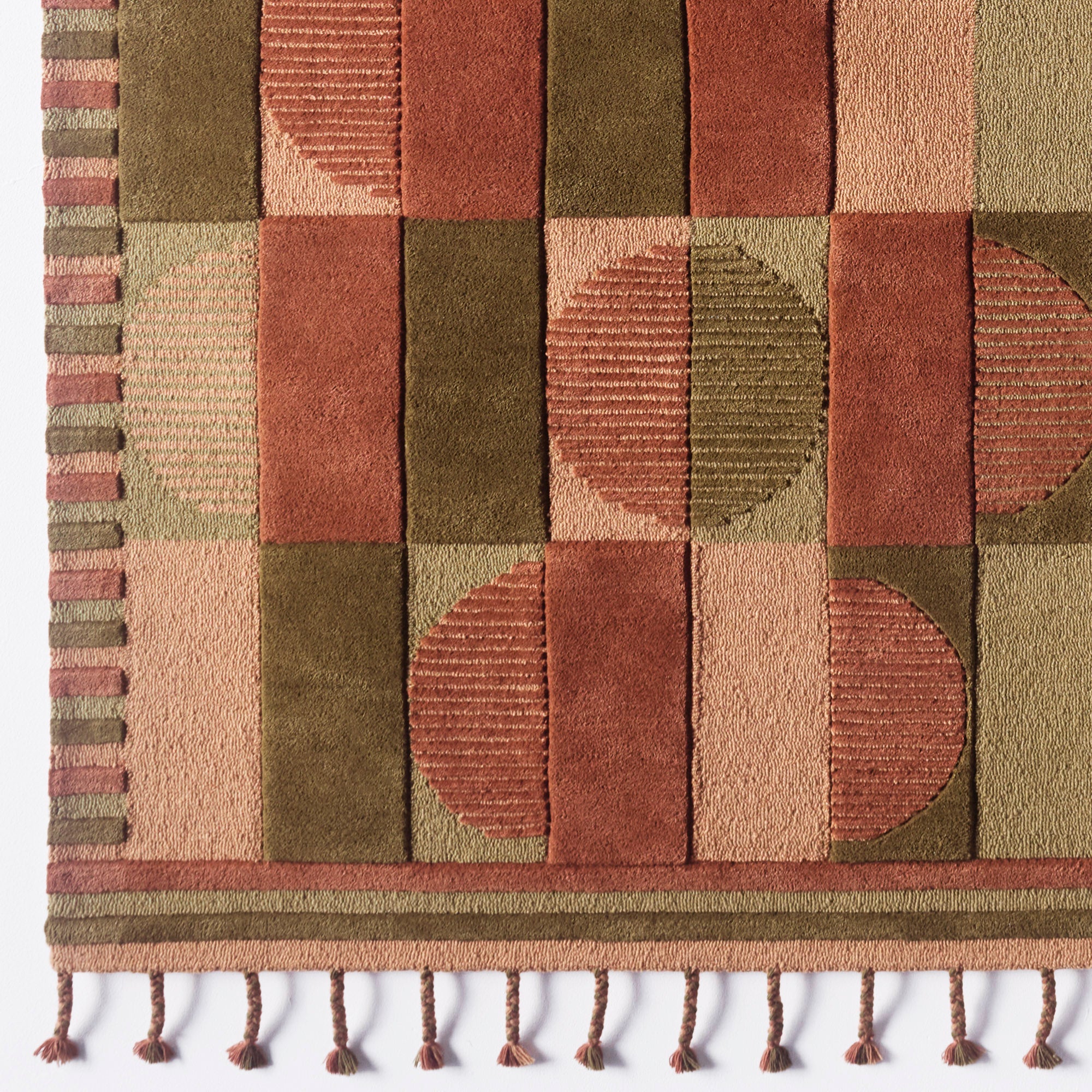 MURILLO rug in burgundy and green