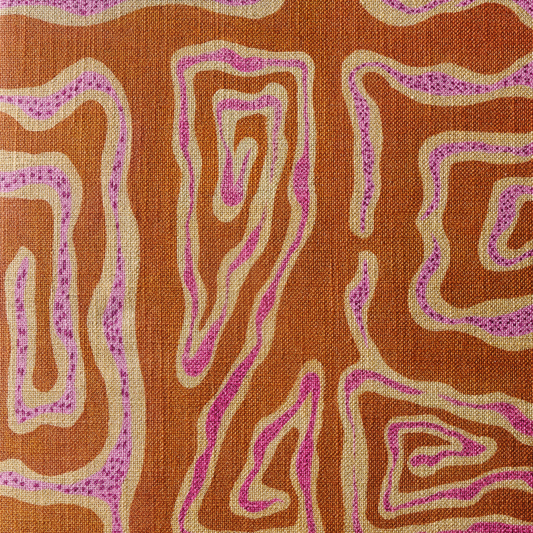 Orange Daybed with Pink-Beige Pattern