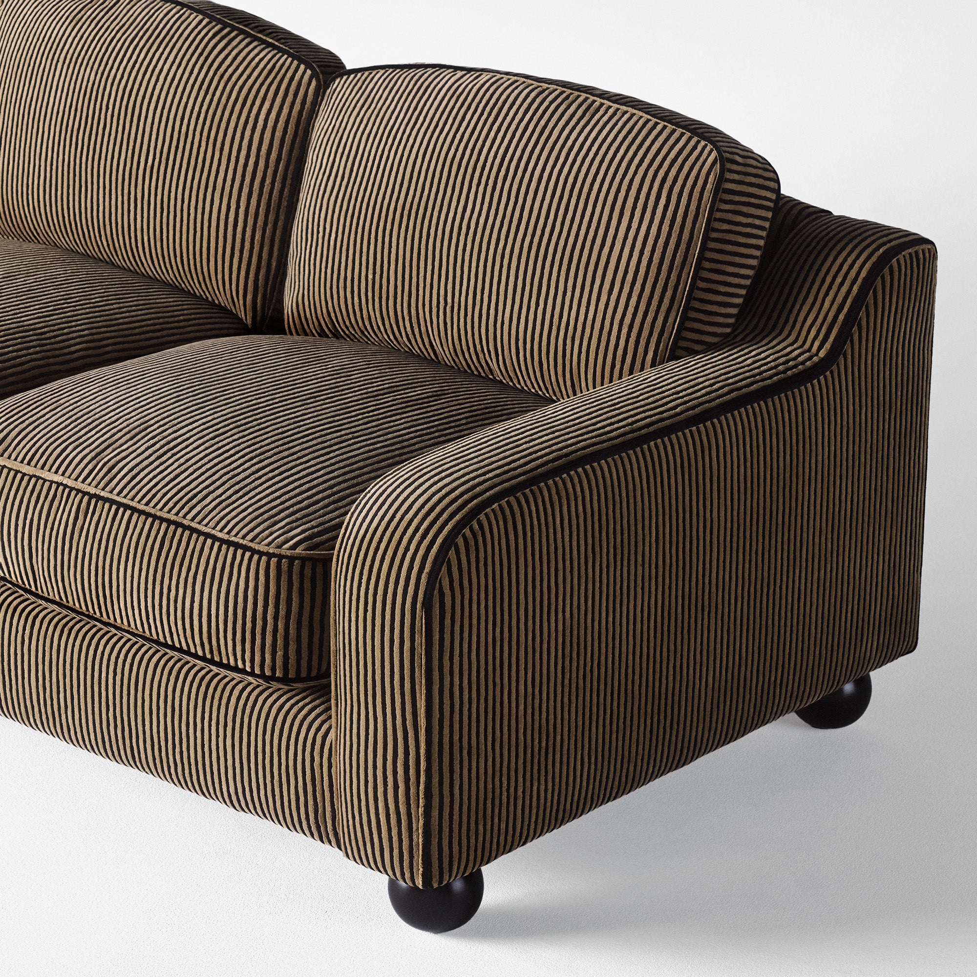 3-Seater Sofa LOLA Brown-Black Stripes