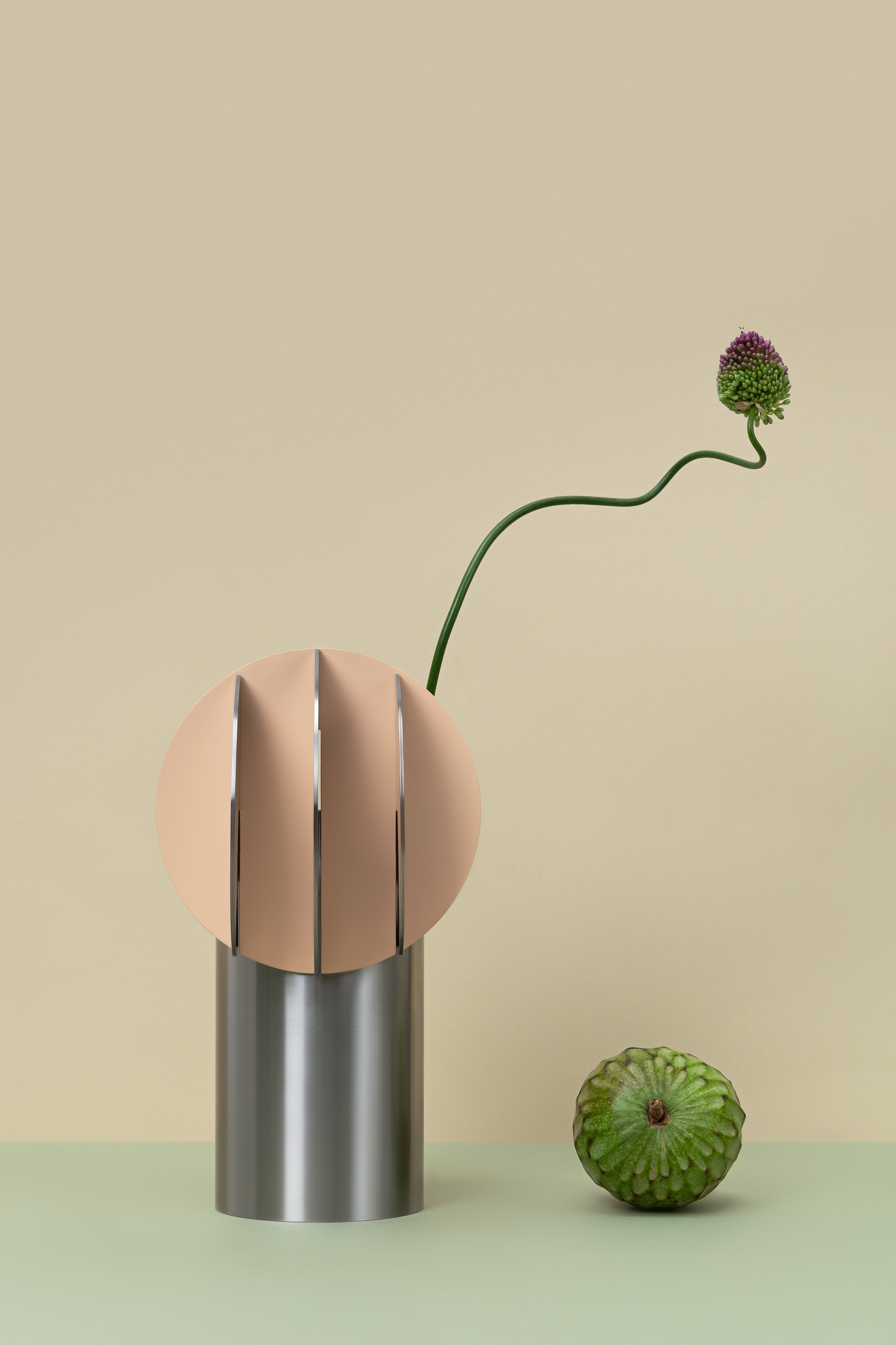 DELAUNAY Steel Vase in Powder Pink
