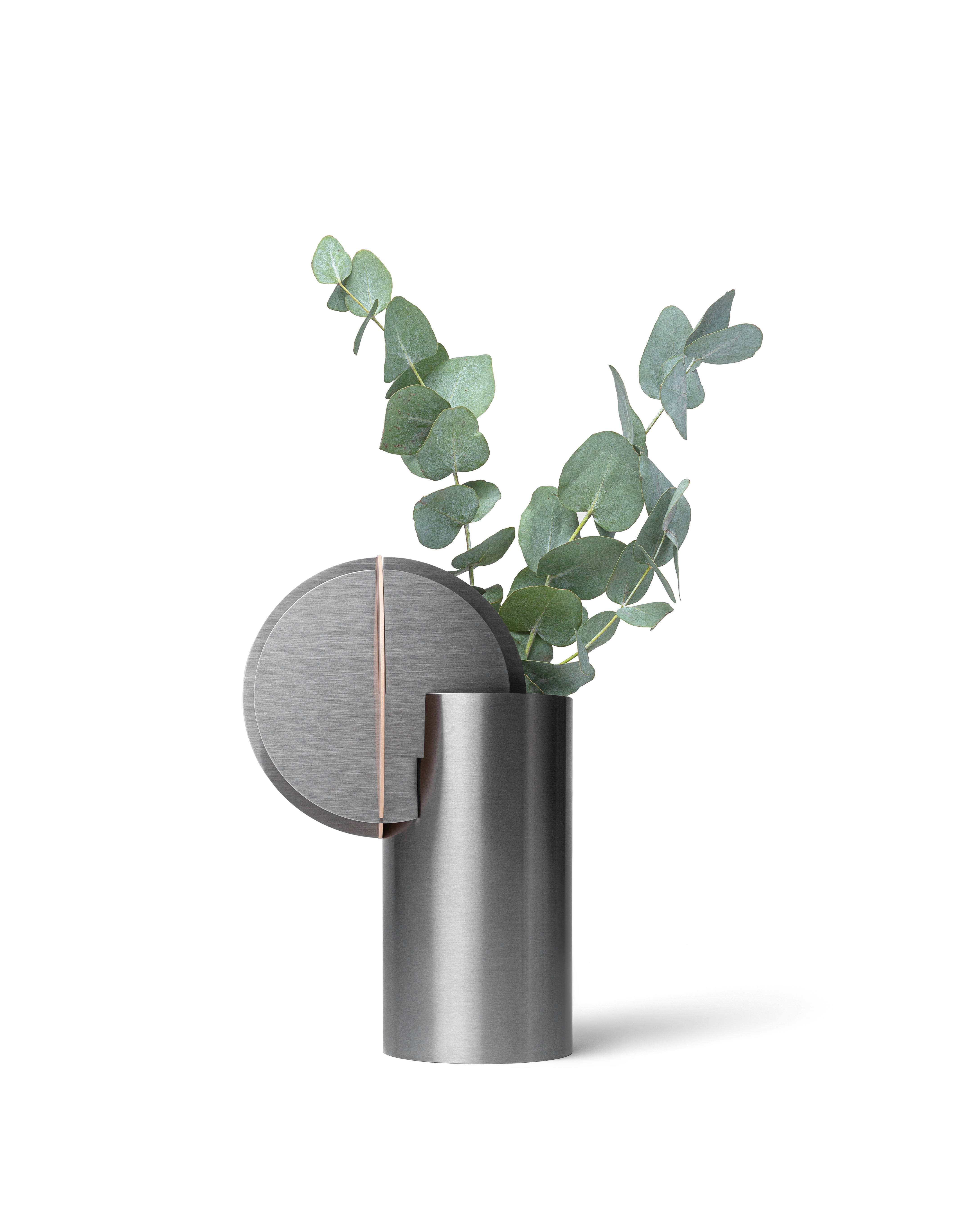 DELAUNAY Steel Vase in Powder Pink