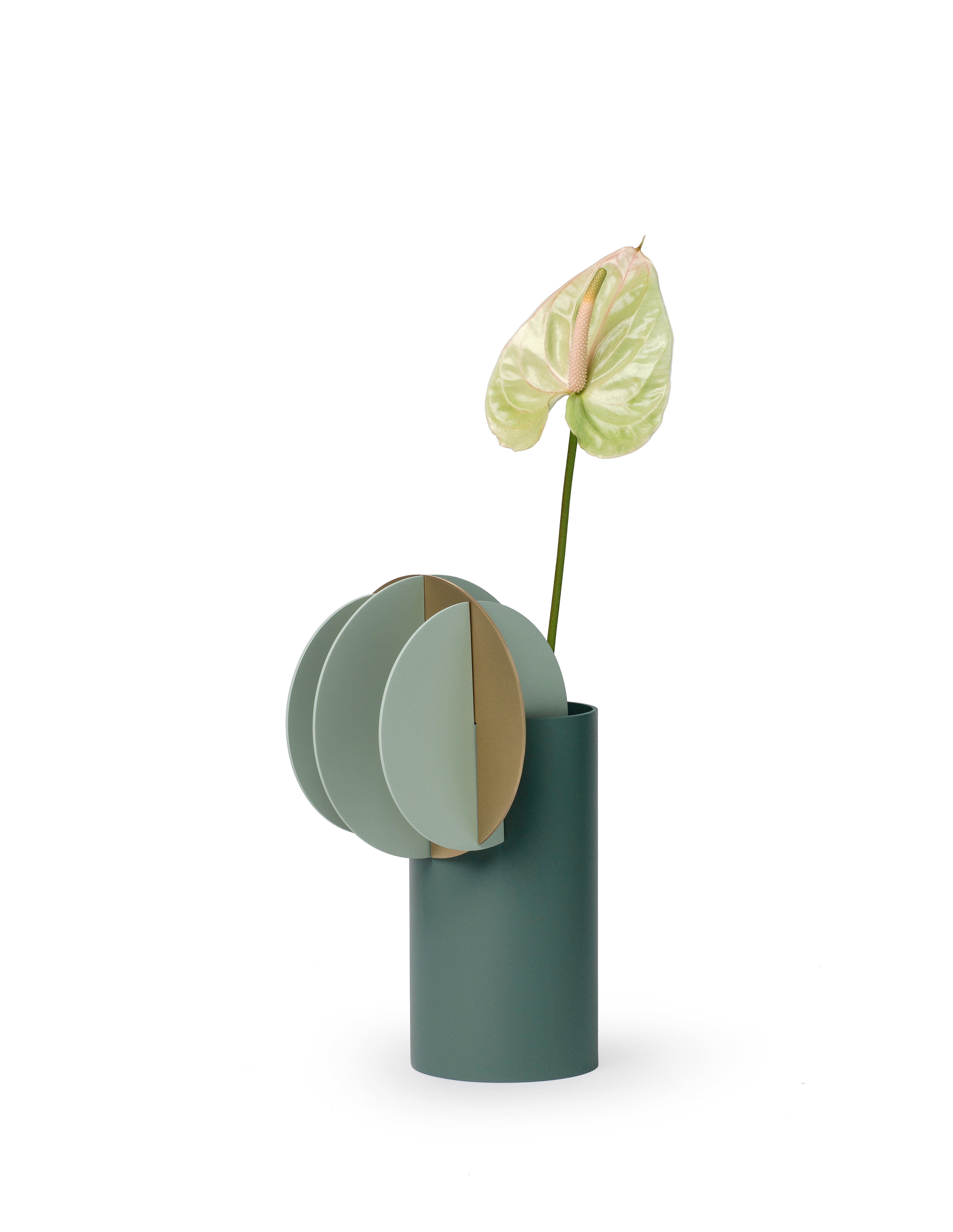 DELAUNAY Green Vase with Brass