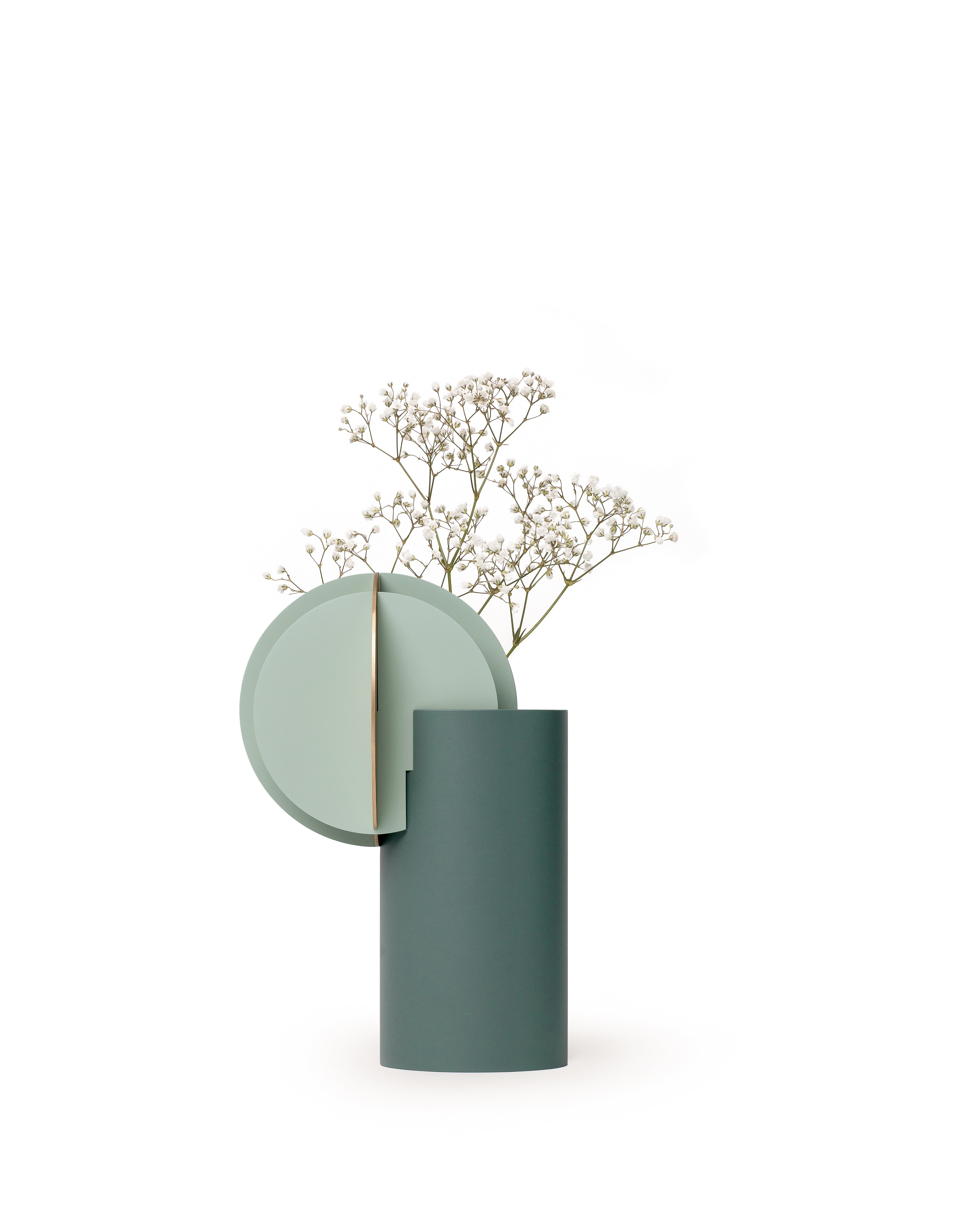 DELAUNAY Green Vase with Brass