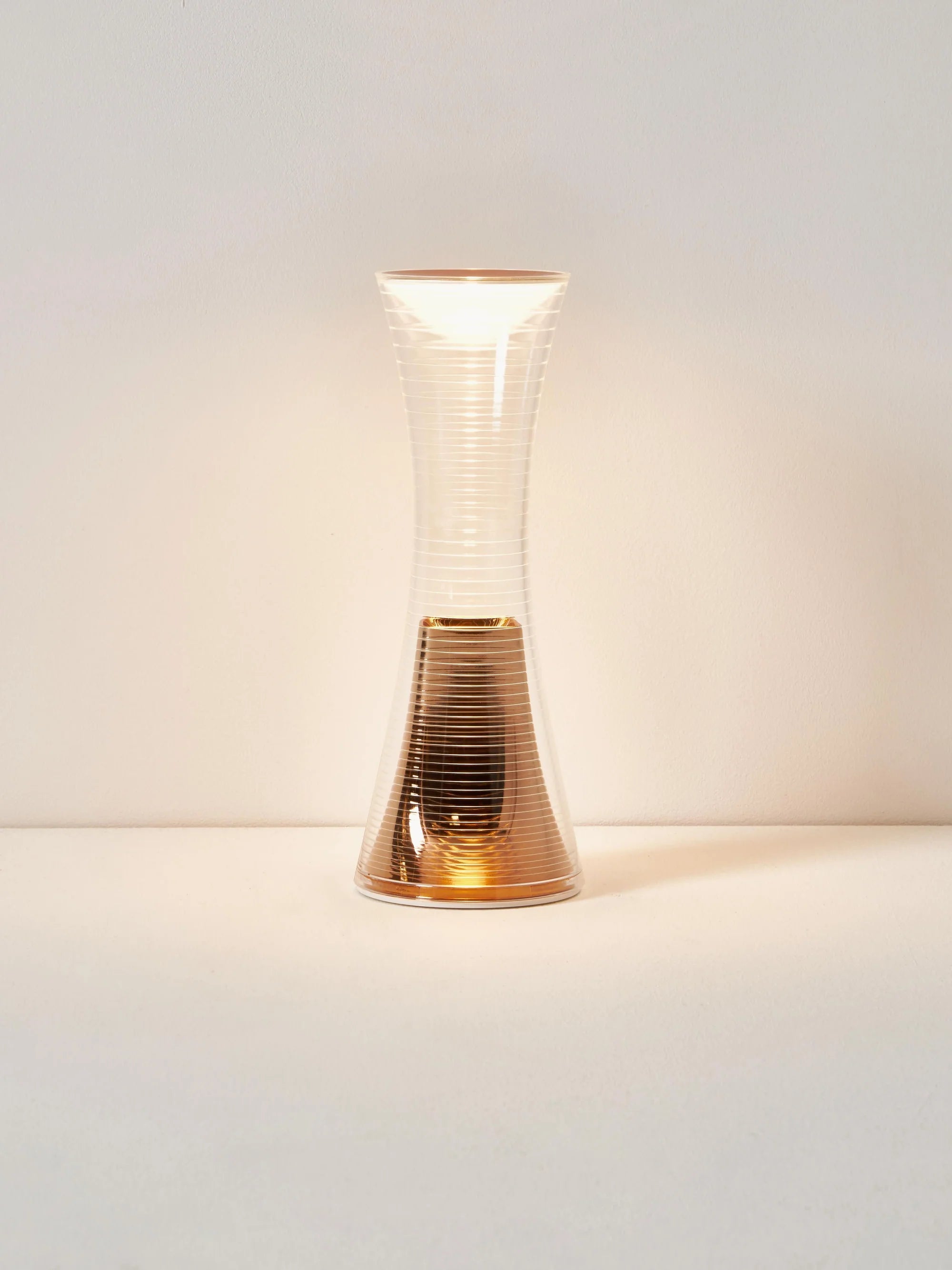 Portable lamp COME TOGETHER transparent with copper