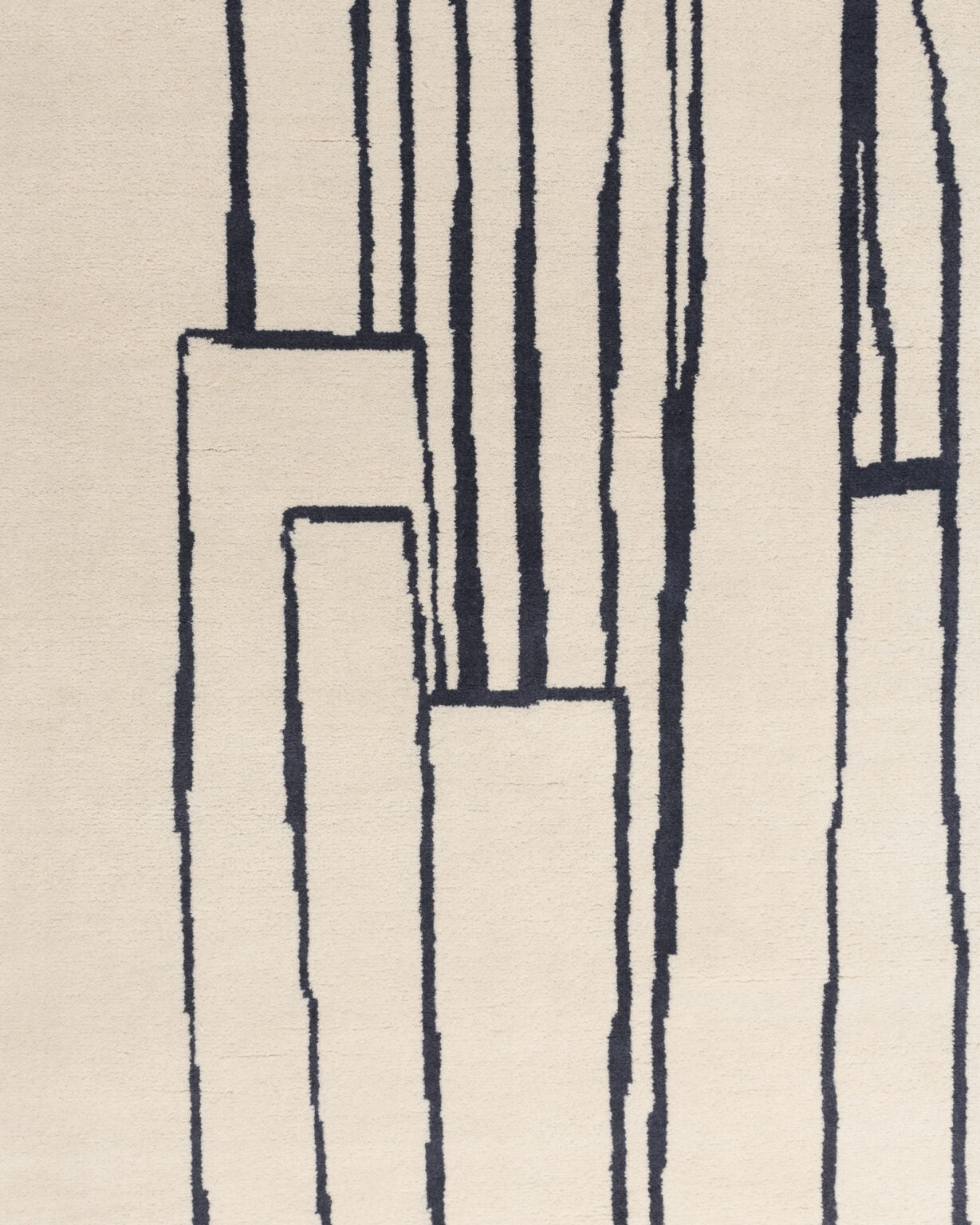 Dywan dekoracyjny asymetryczny CONTOUR szarobeżowy z czarnym