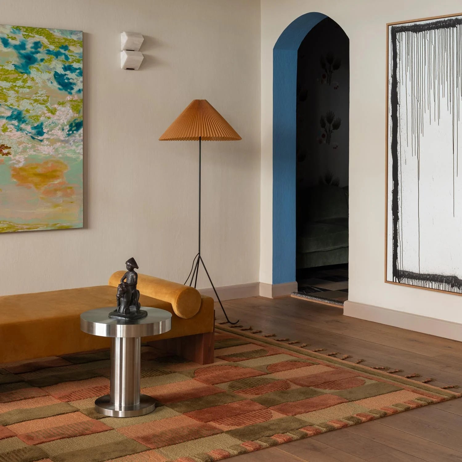 MURILLO rug in burgundy and green