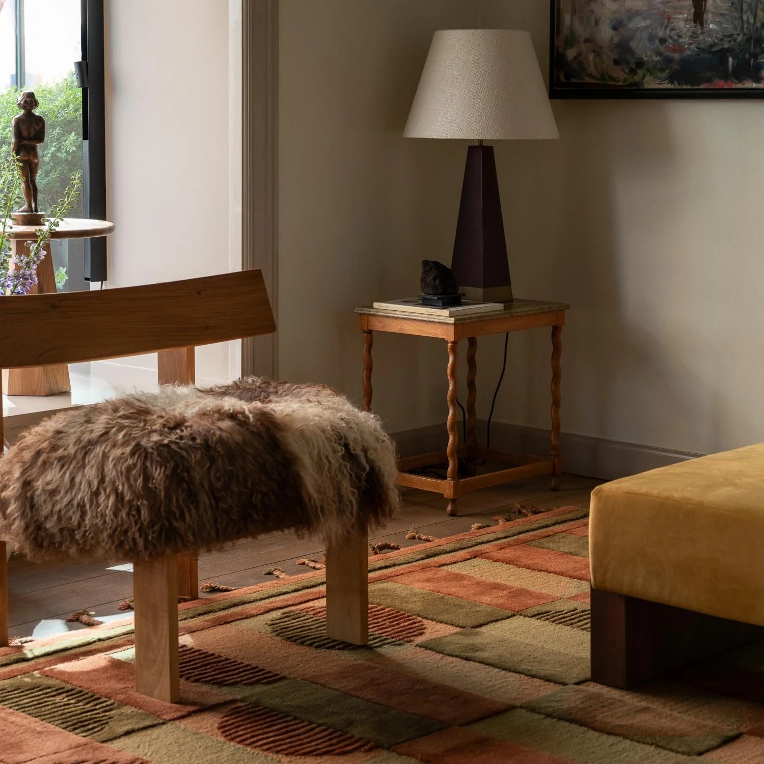 MURILLO rug in burgundy and green