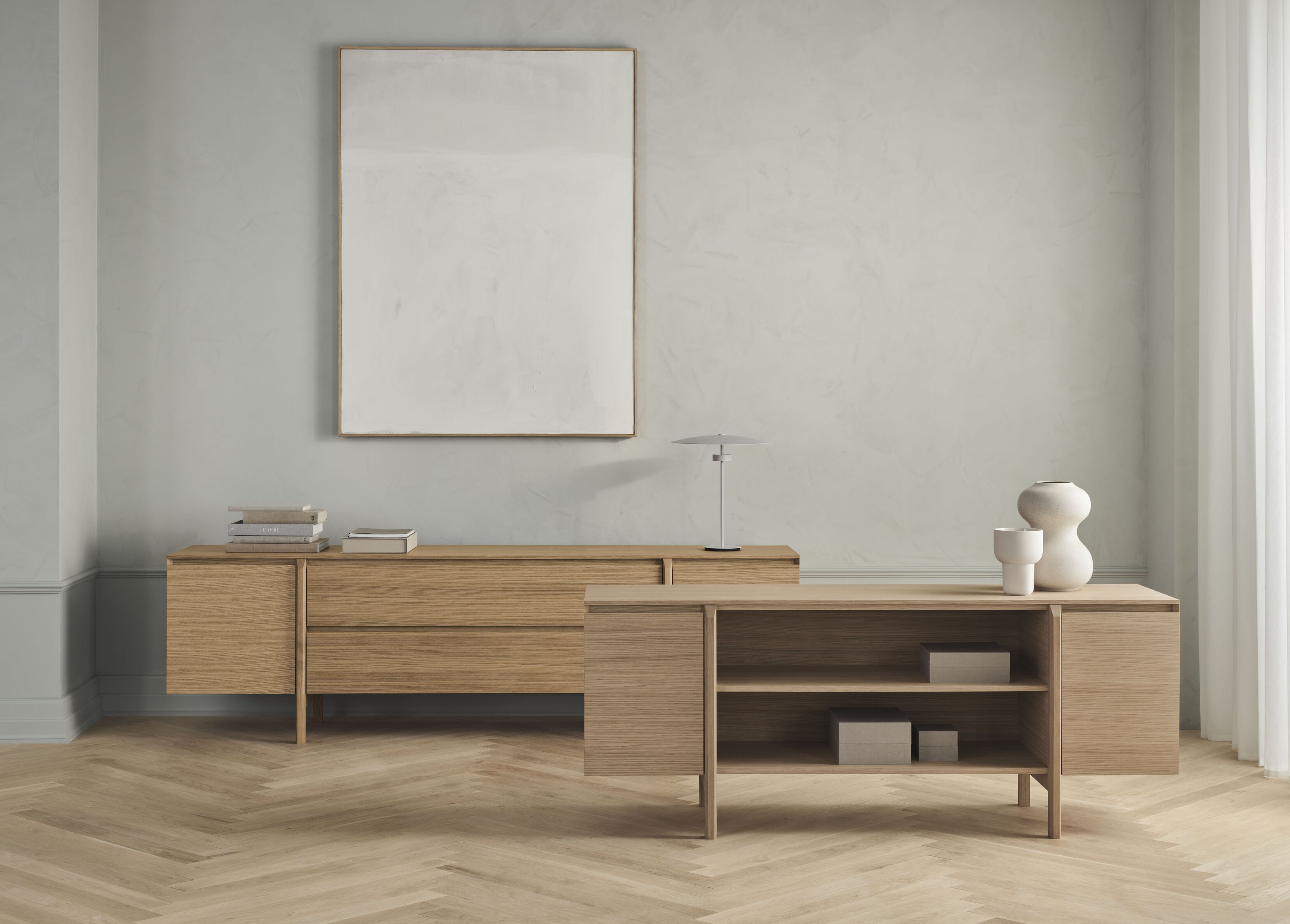 DAIIA chest of drawers whitened oak wood