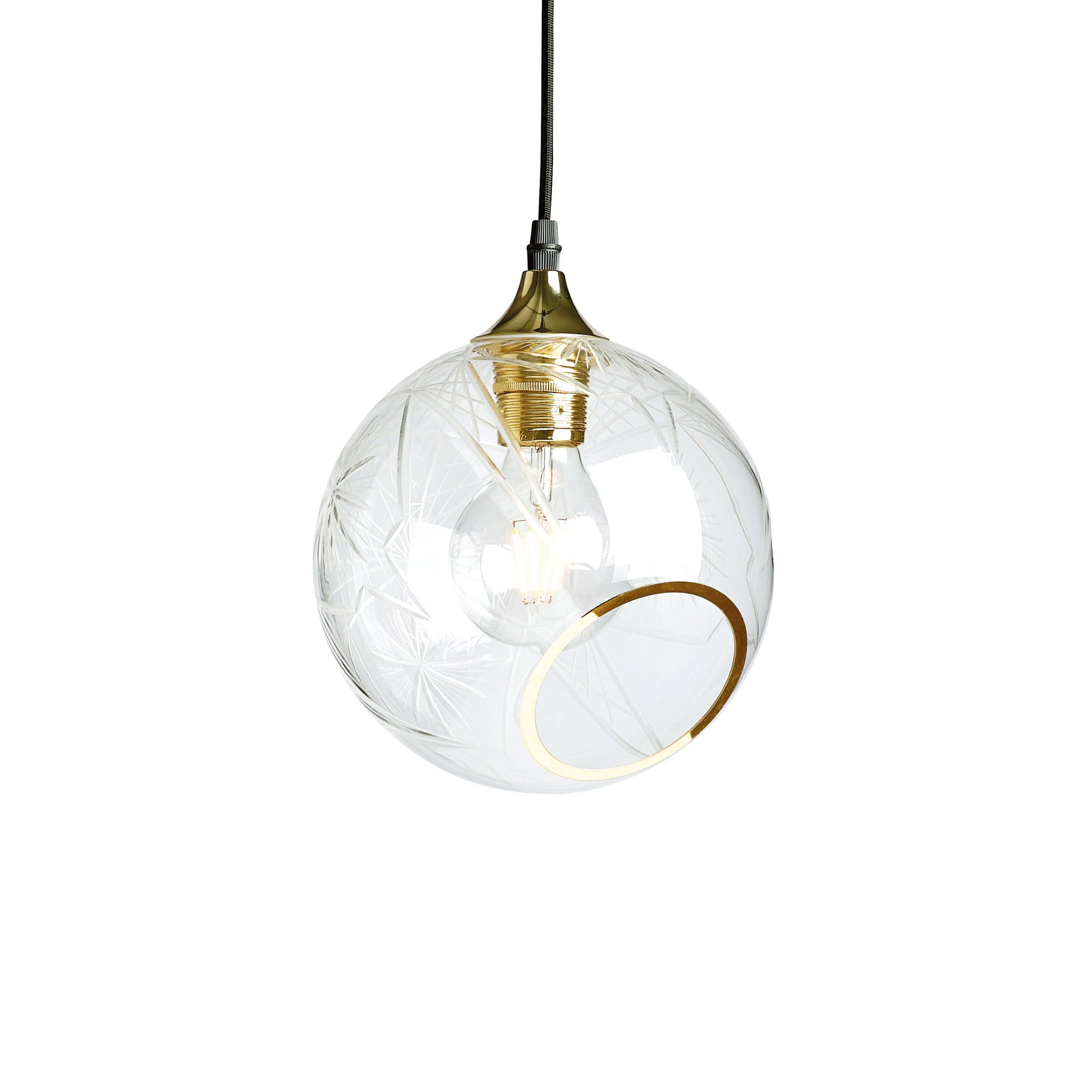 Lampa wisząca BALLROOM DIAMOND transparentny ze złotym wykończeniem