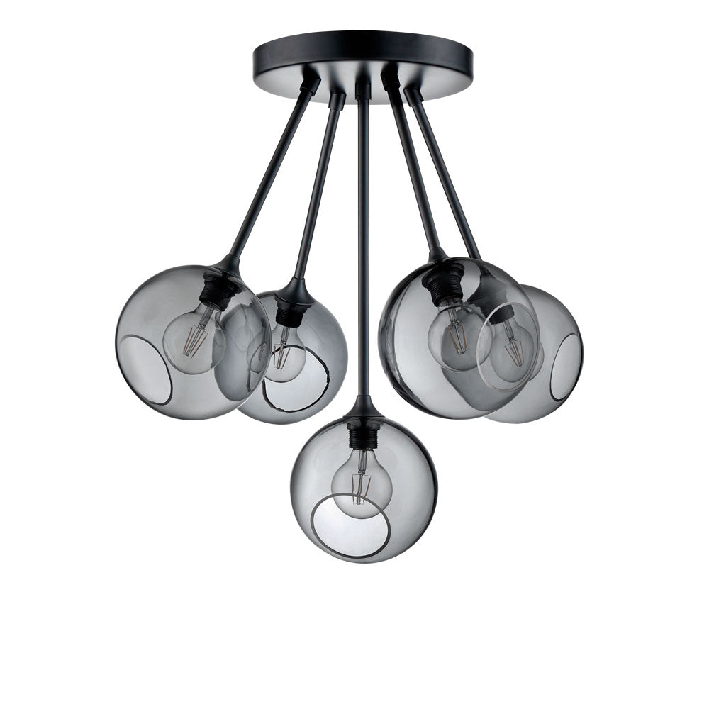 Kronleuchter BALLROOM MOLECULE rauchig mit schwarzer Oberfläche [Amelia]