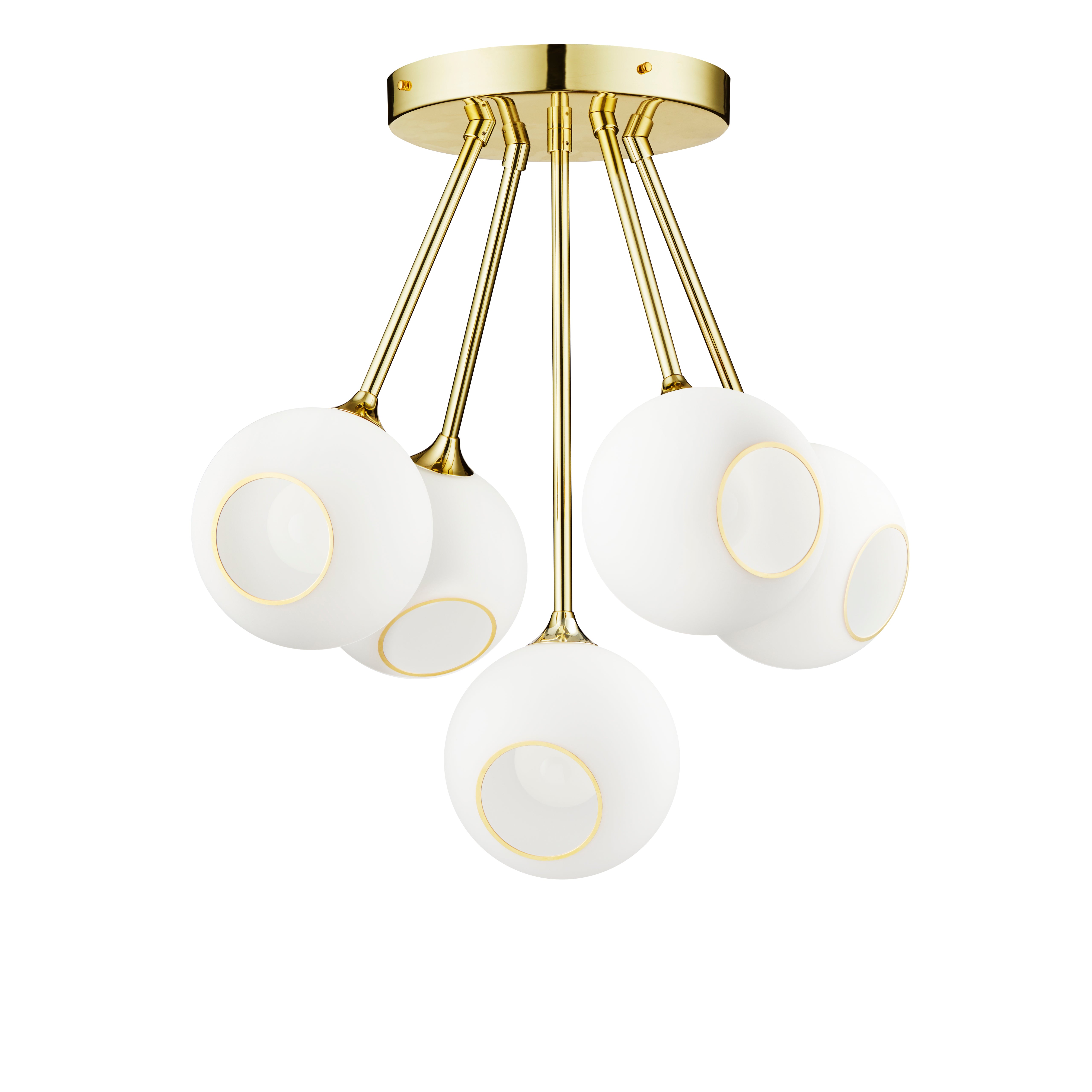 Kronleuchter BALLROOM MOLECULE weiß mit goldener Veredelung [Amelia]