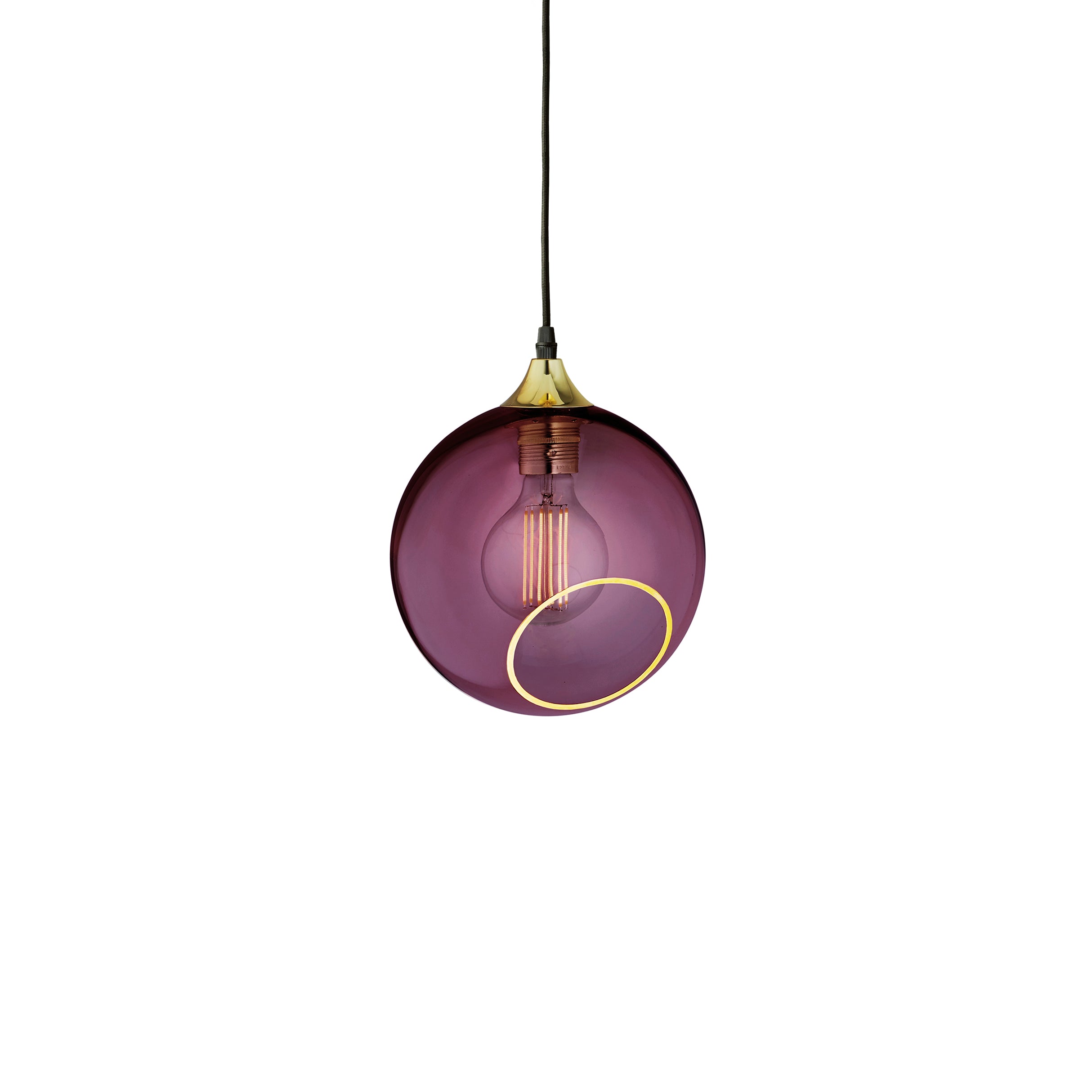 BALLROOM pendant lamp in plum with gold finish