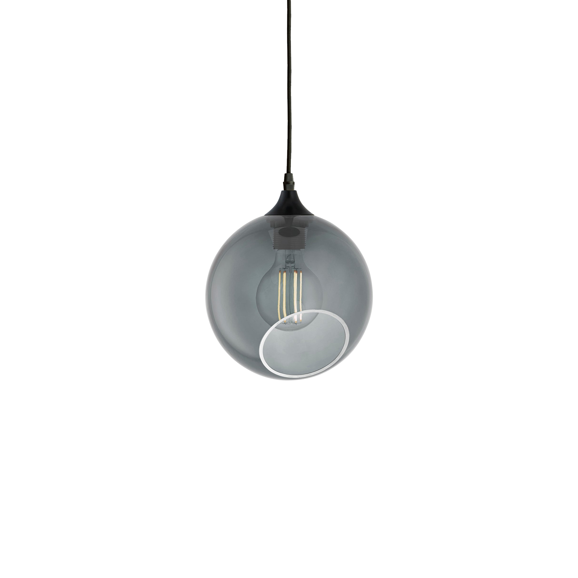 Pendelleuchte BALLROOM rauchig mit schwarzem Finish [Amelia]