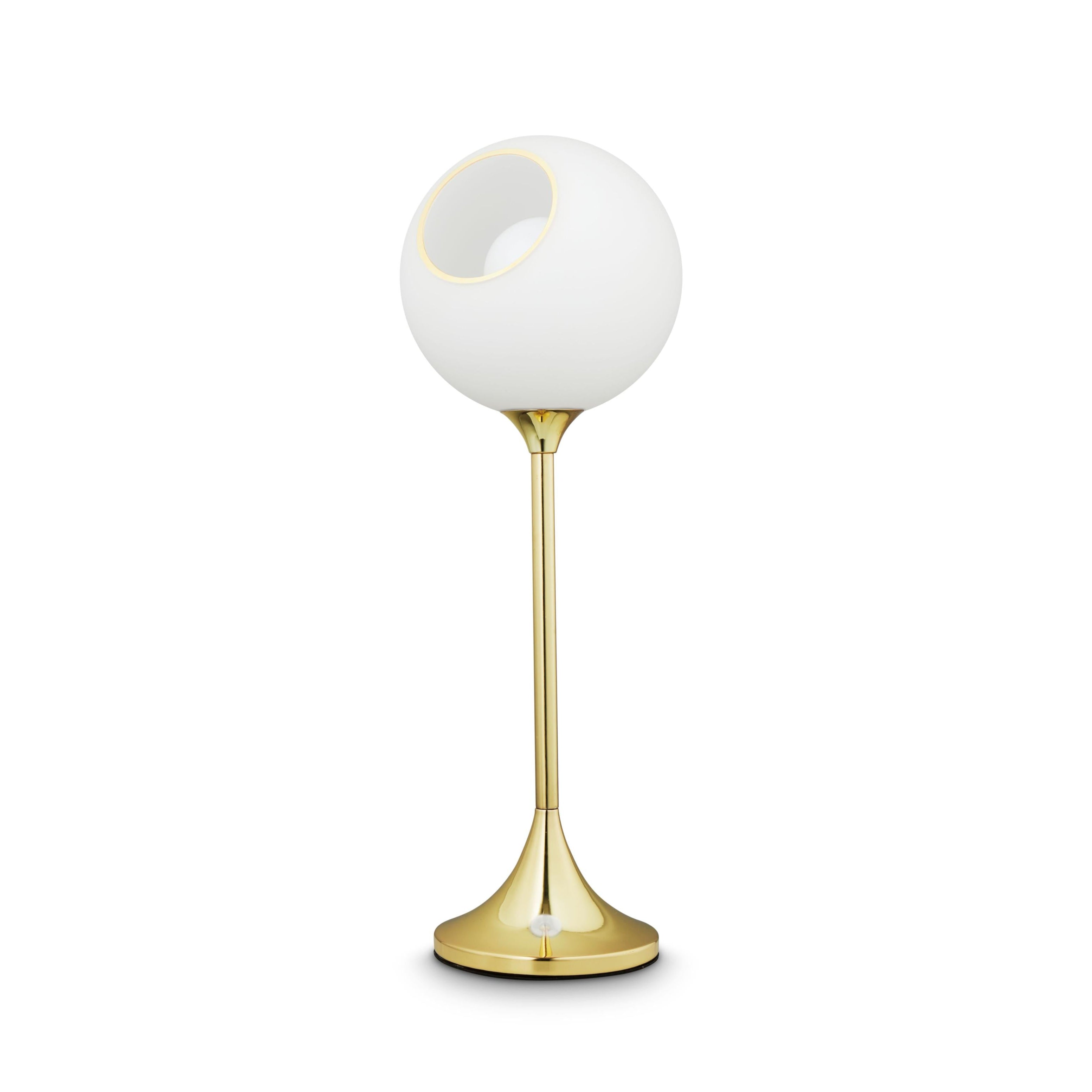 Tischlampe BALLROOM weiß mit goldenem Fuß