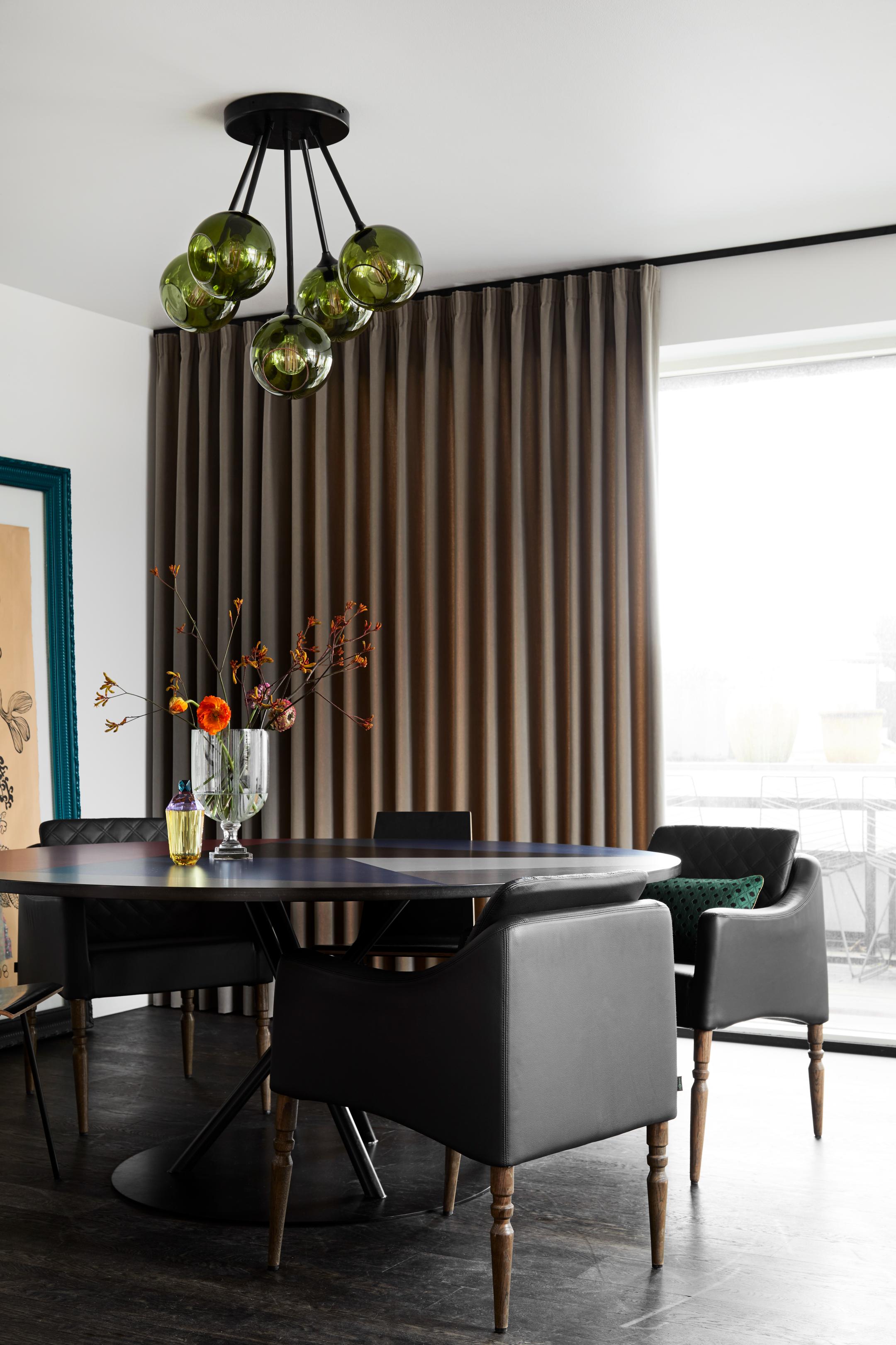 BALLROOM MOLECULE chandelier dark green with black finish [Amelia]
