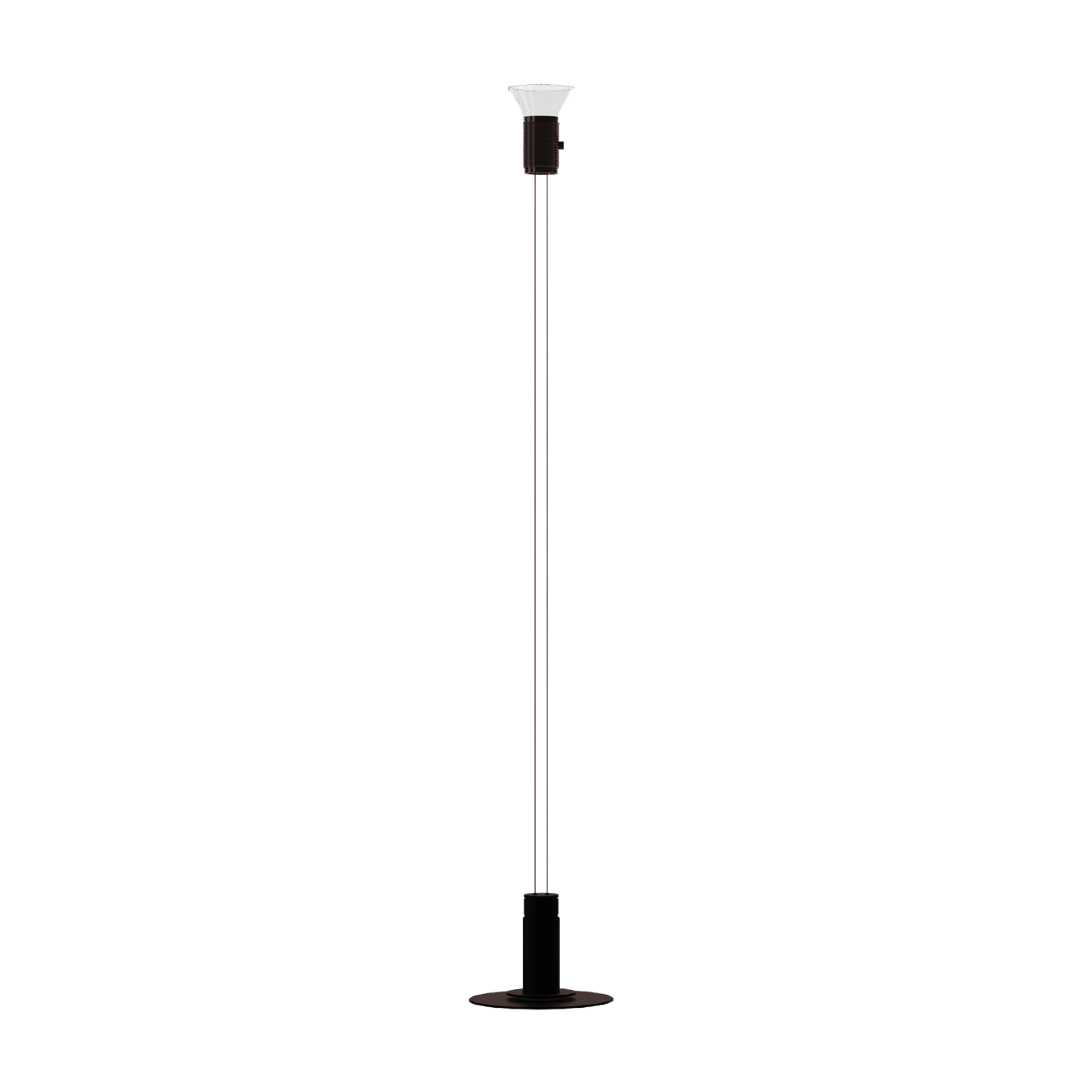 DIA Floor Lamp in Transparent with Matte Brown Accents