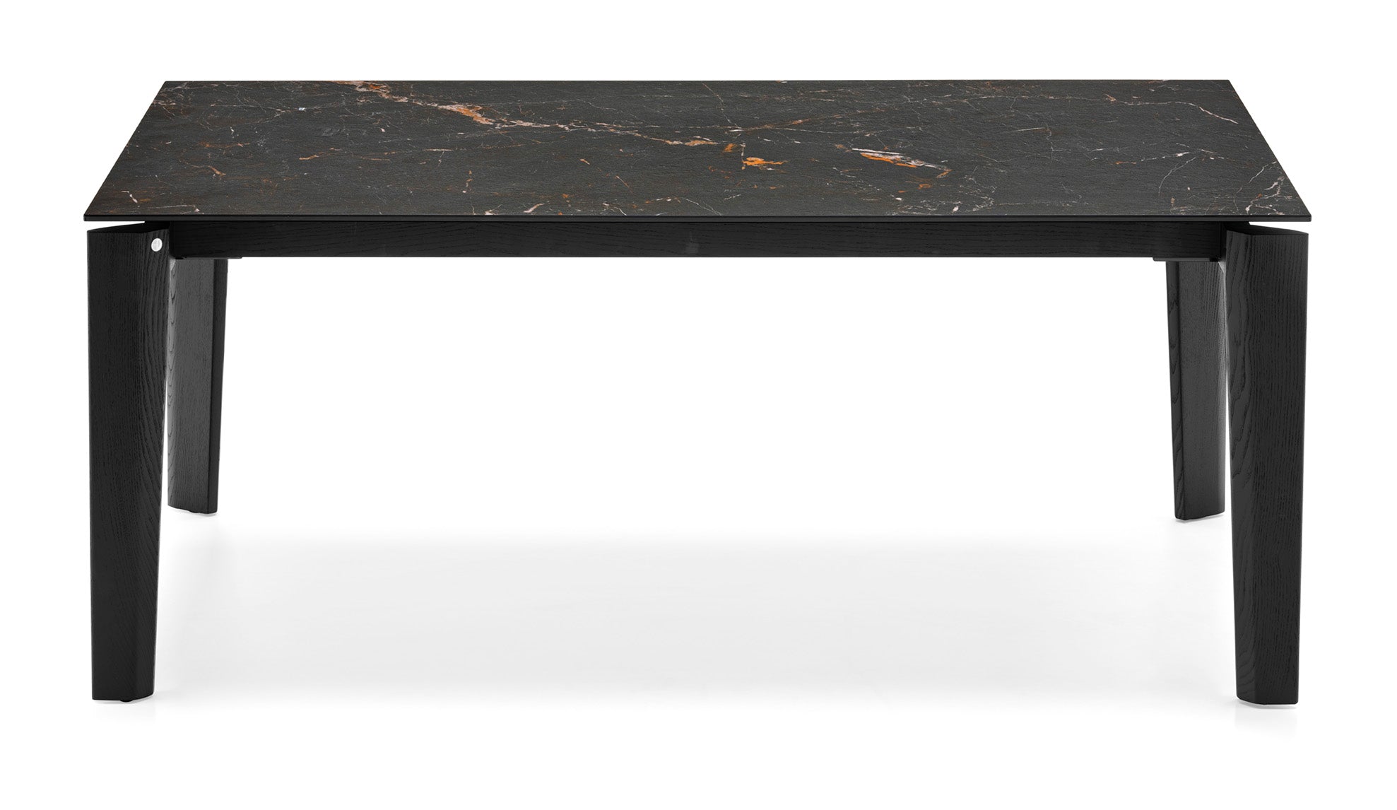 Extendable Table DOGMA with Black Top and Black Wooden Base