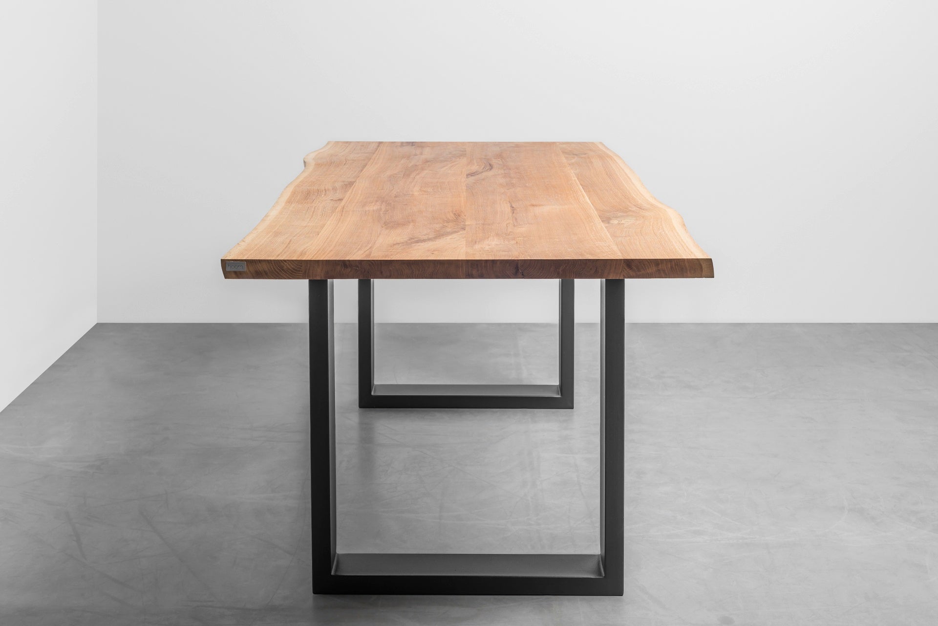 PABLO oak table top with black steel base