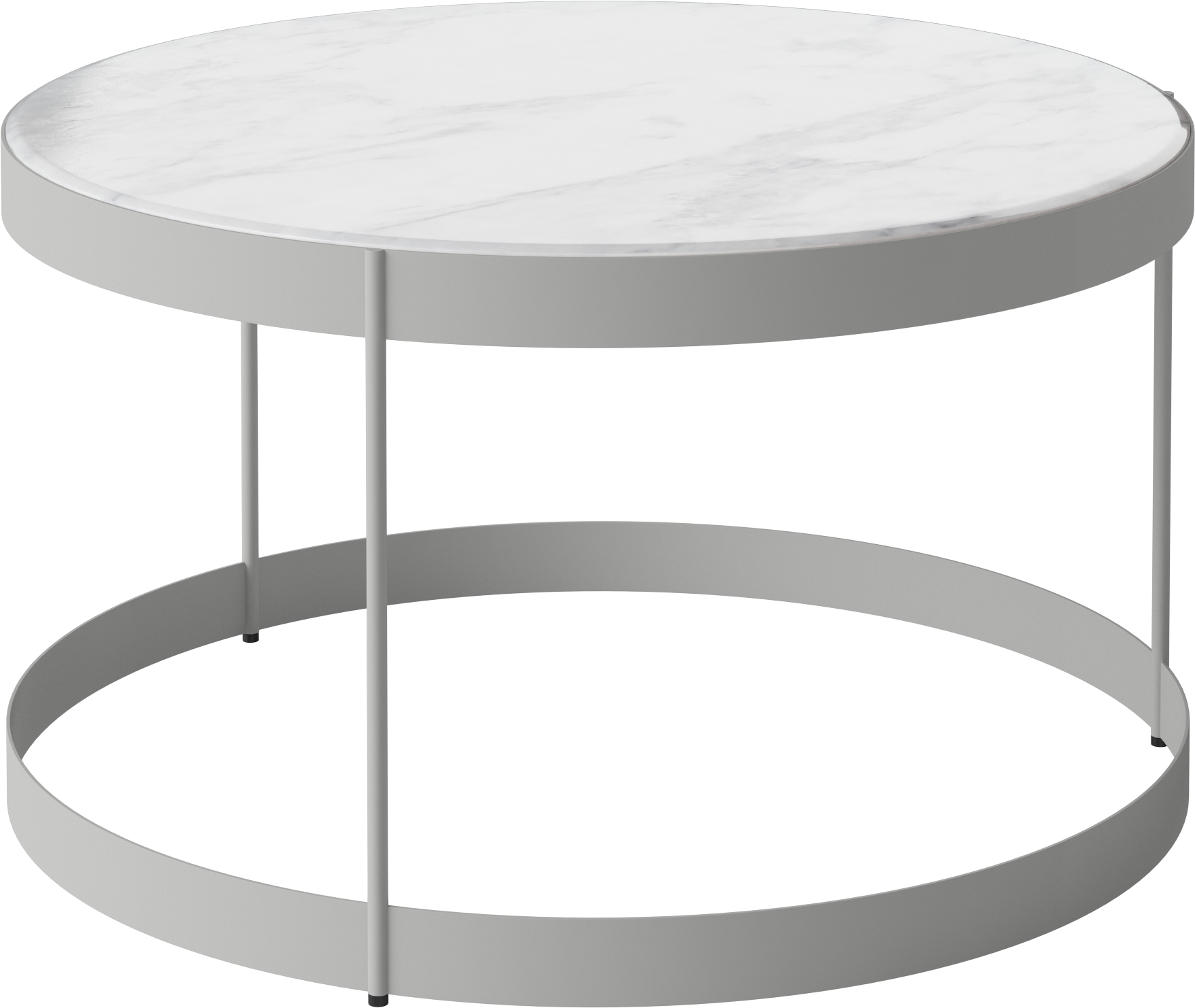 Coffee table drum stone top with a gray base