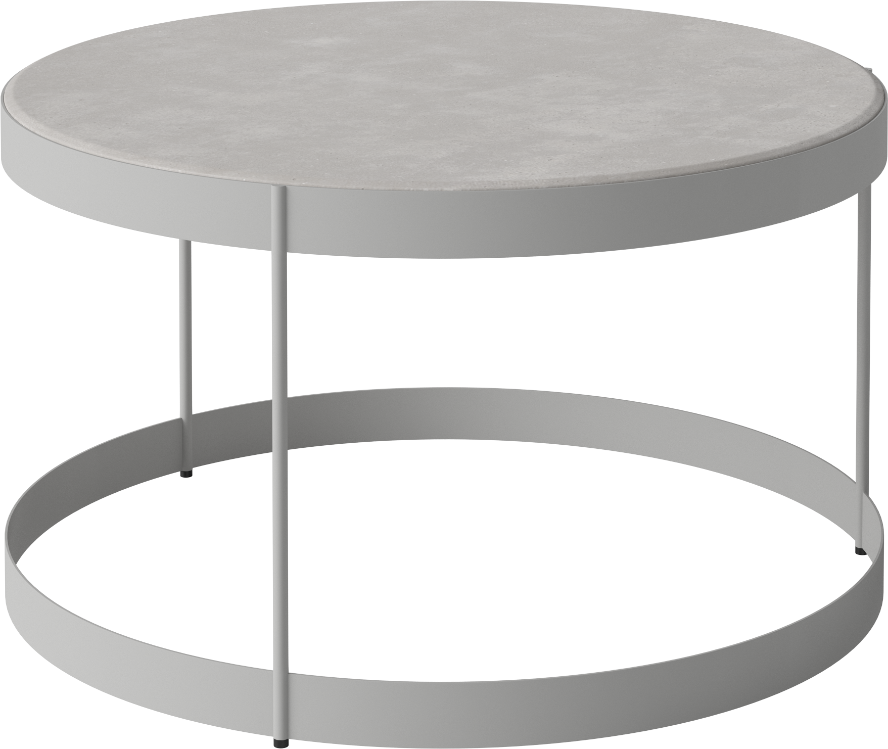 Coffee table drum stone top with a gray base