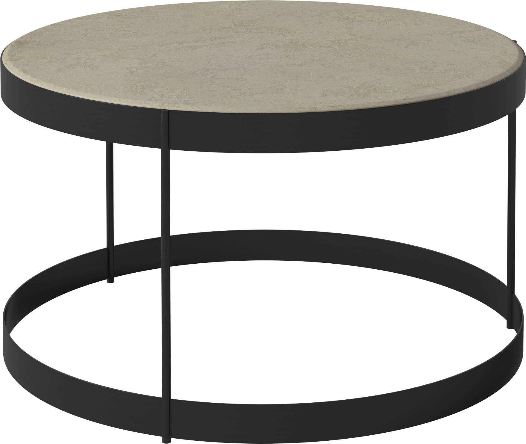 Coffee table drum marble with a black base