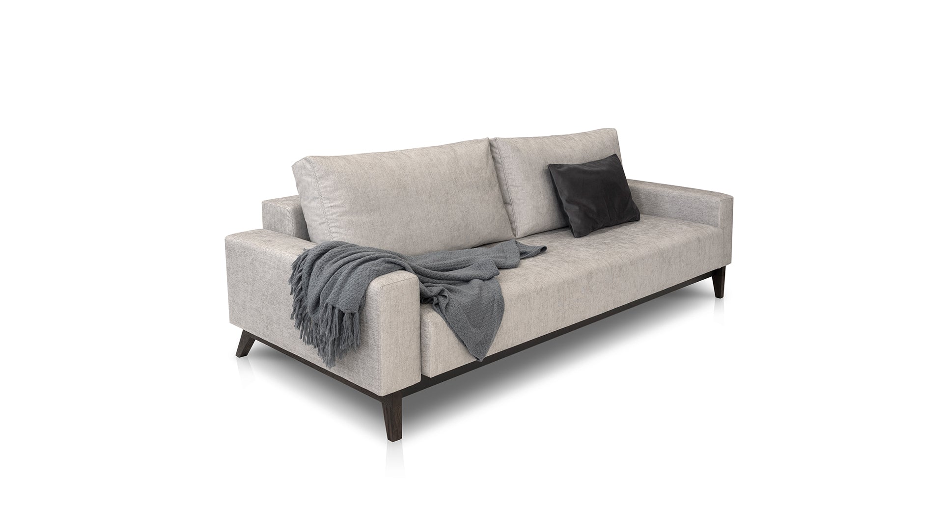 Duna folding sofa with an oak base