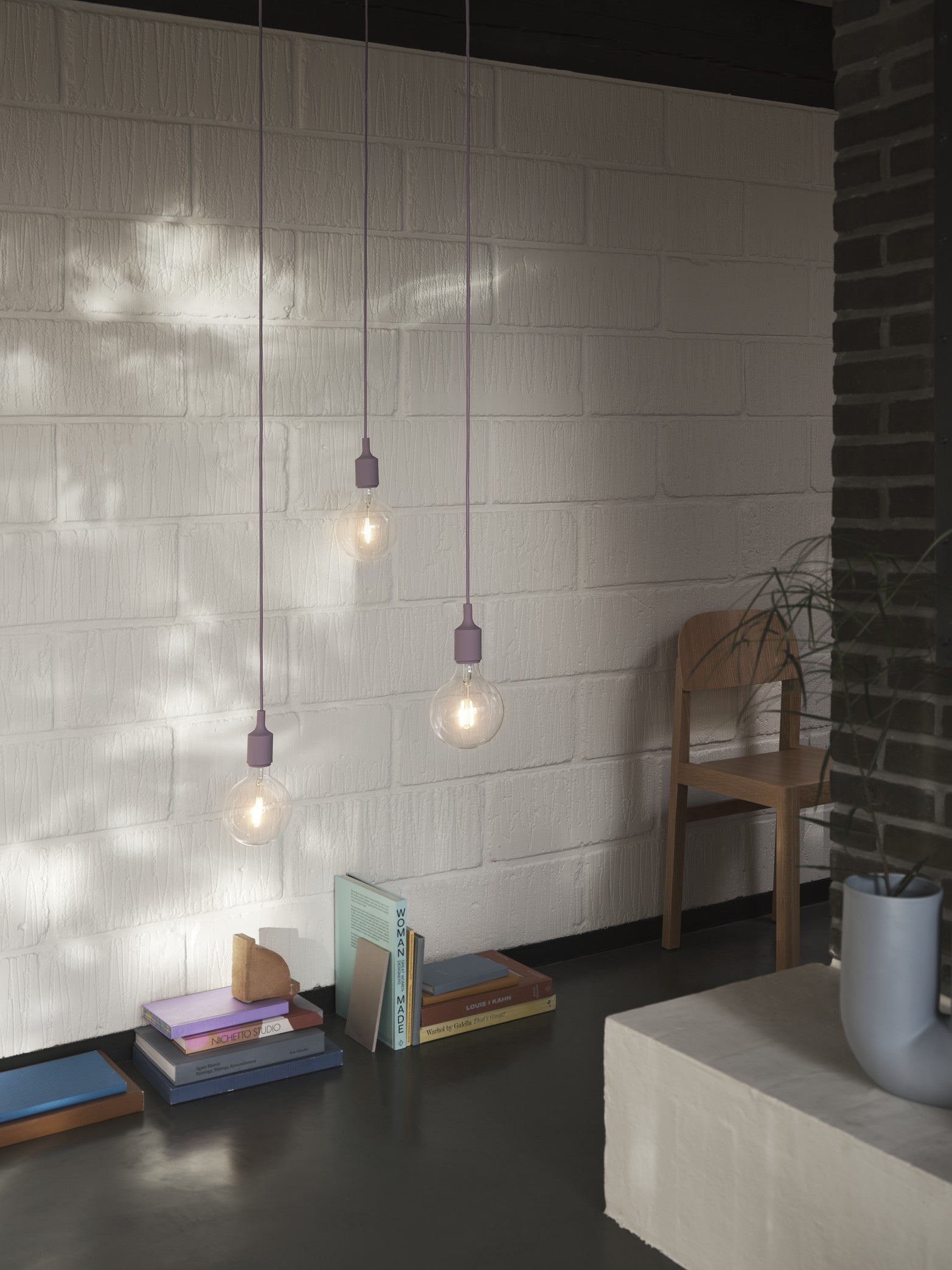 E27 lilac pendant lamp