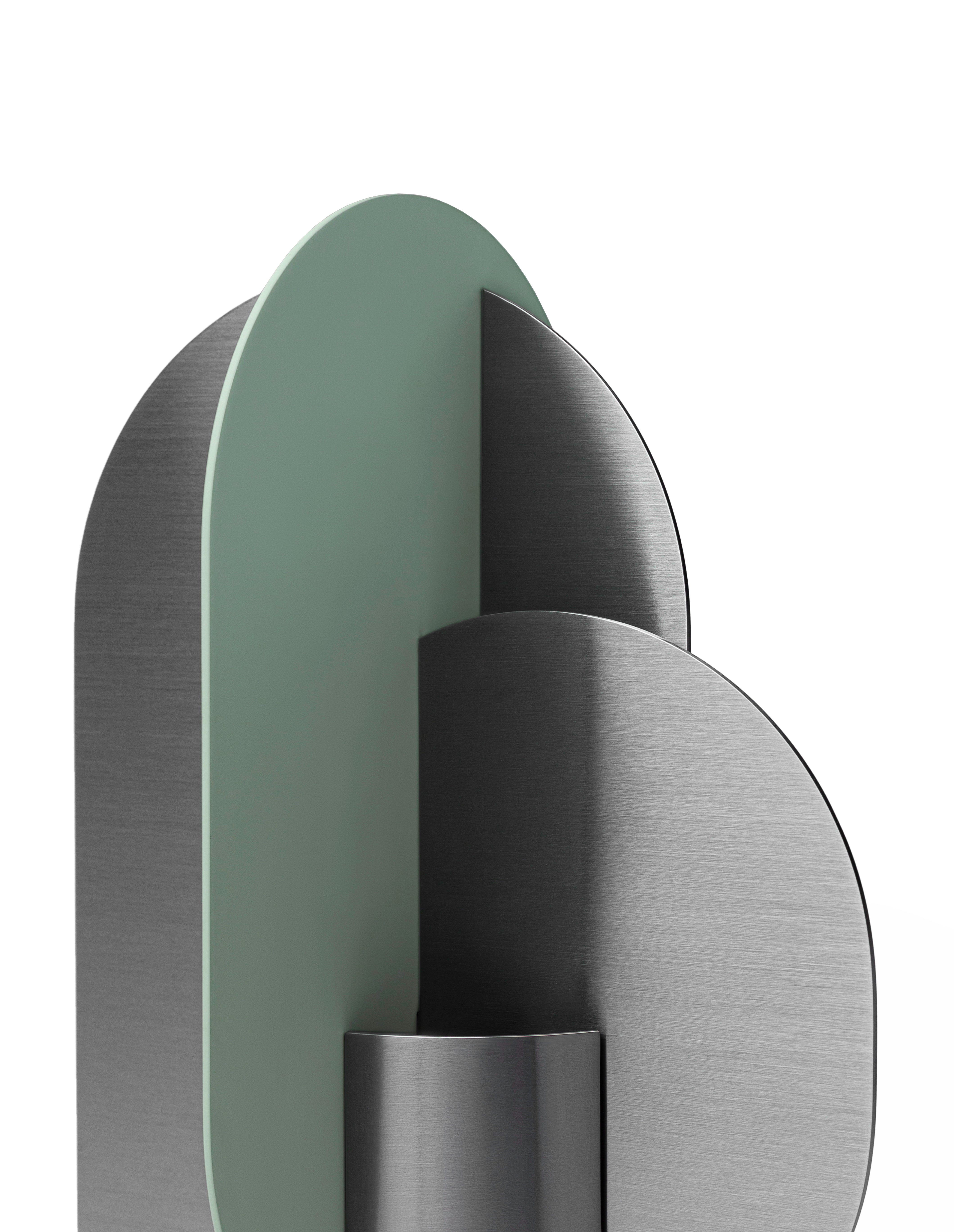 Steel vase EKSTER with green