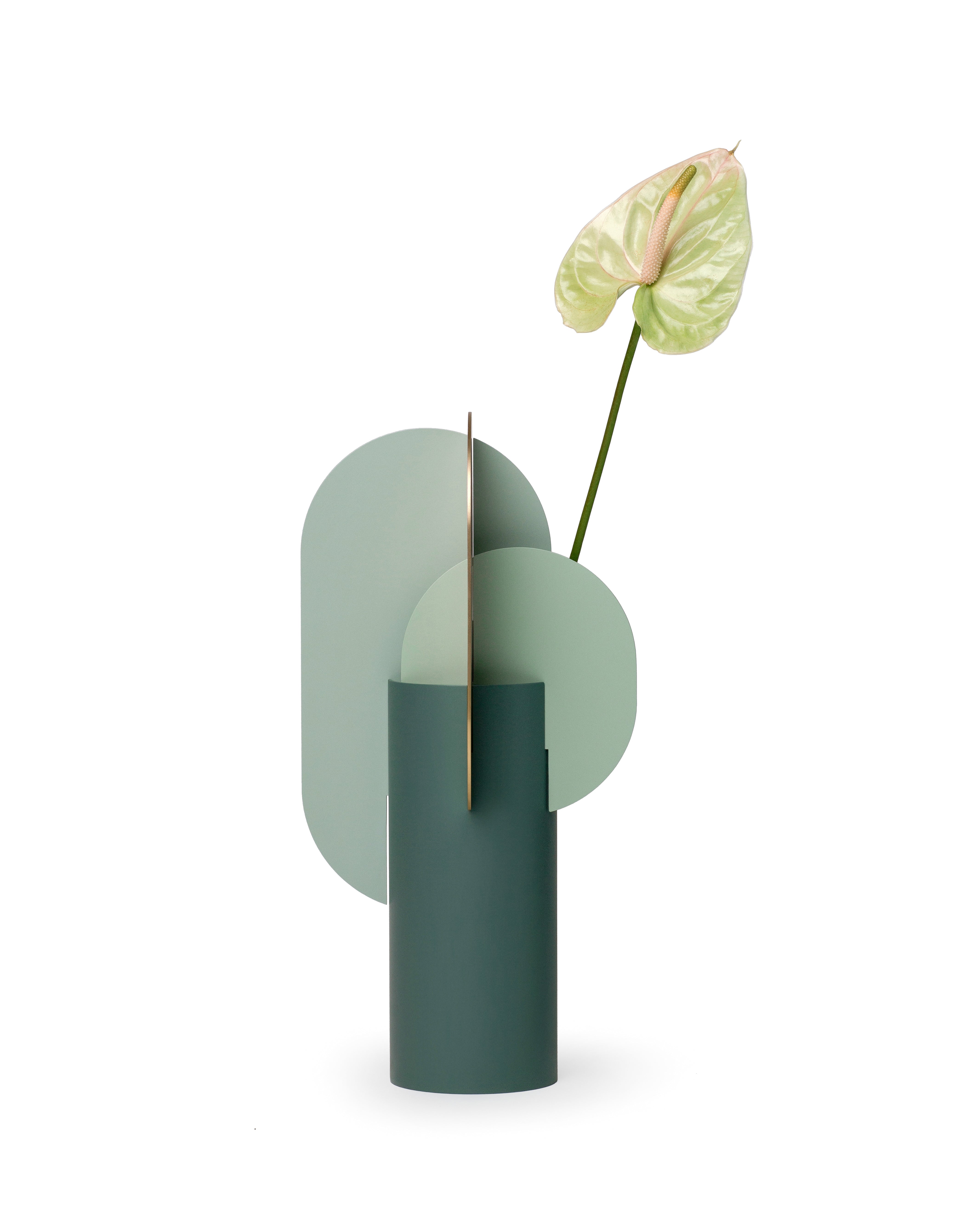 EKSTER green vase with brass