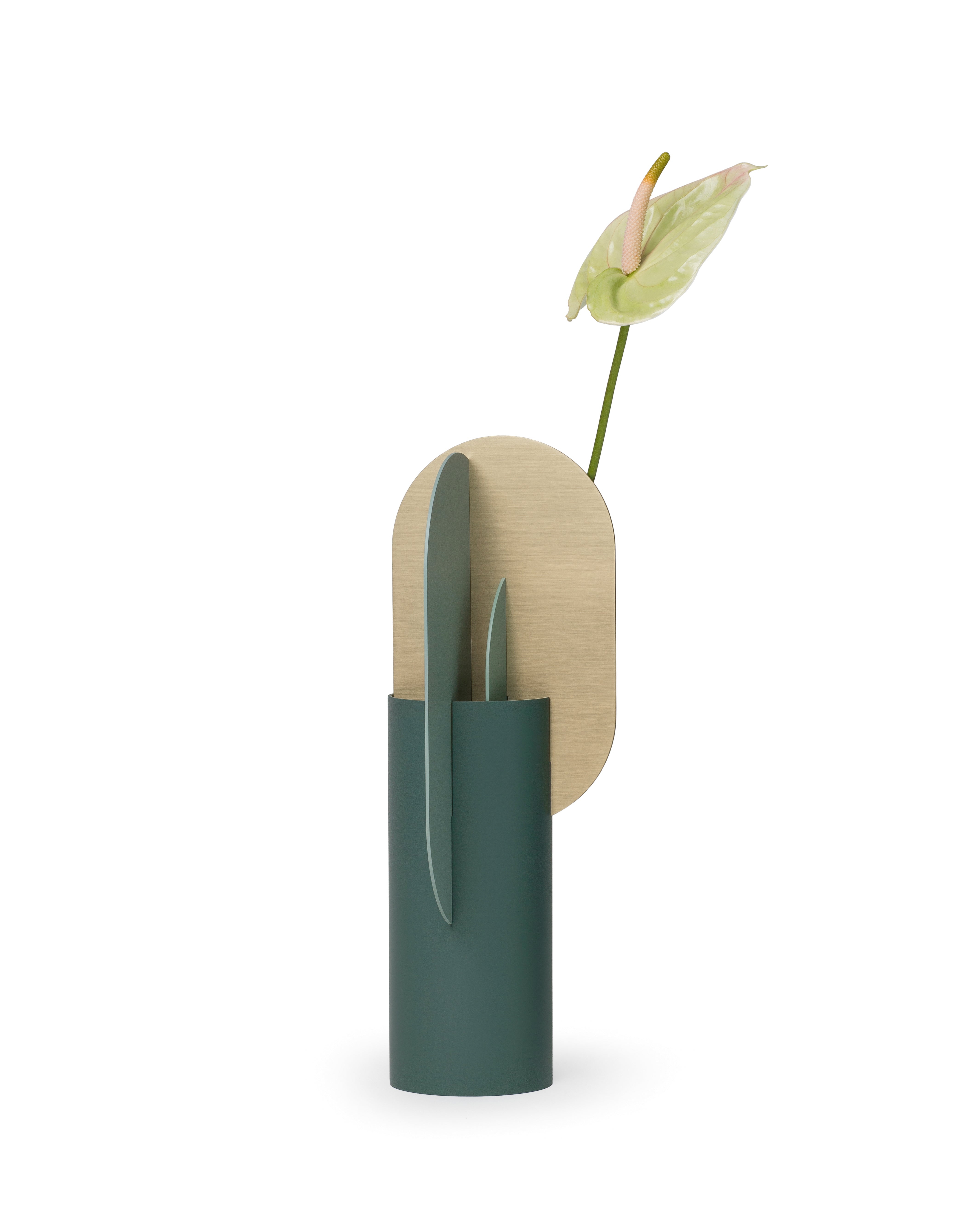 EKSTER green vase with brass