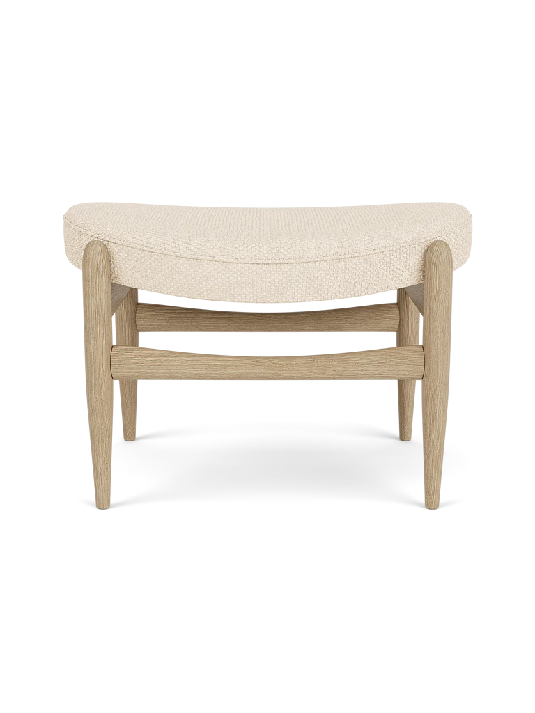 ELIZABETH cream footrest with oak base [Julia]