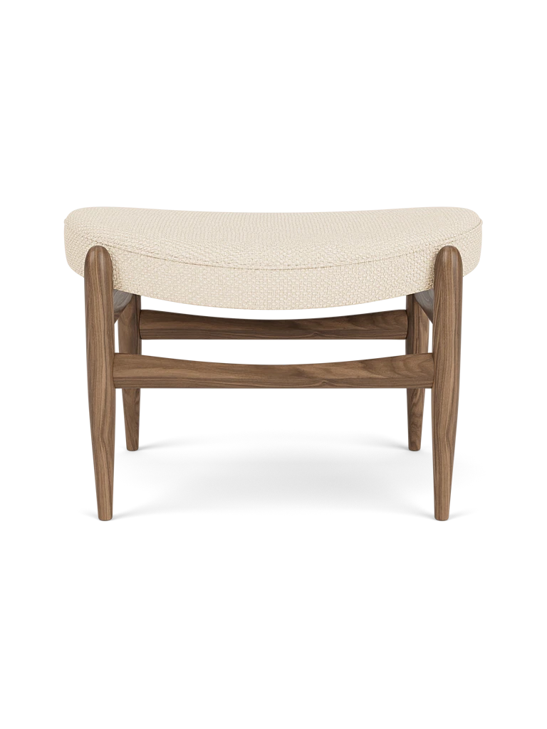 ELIZABETH cream footrest with walnut base