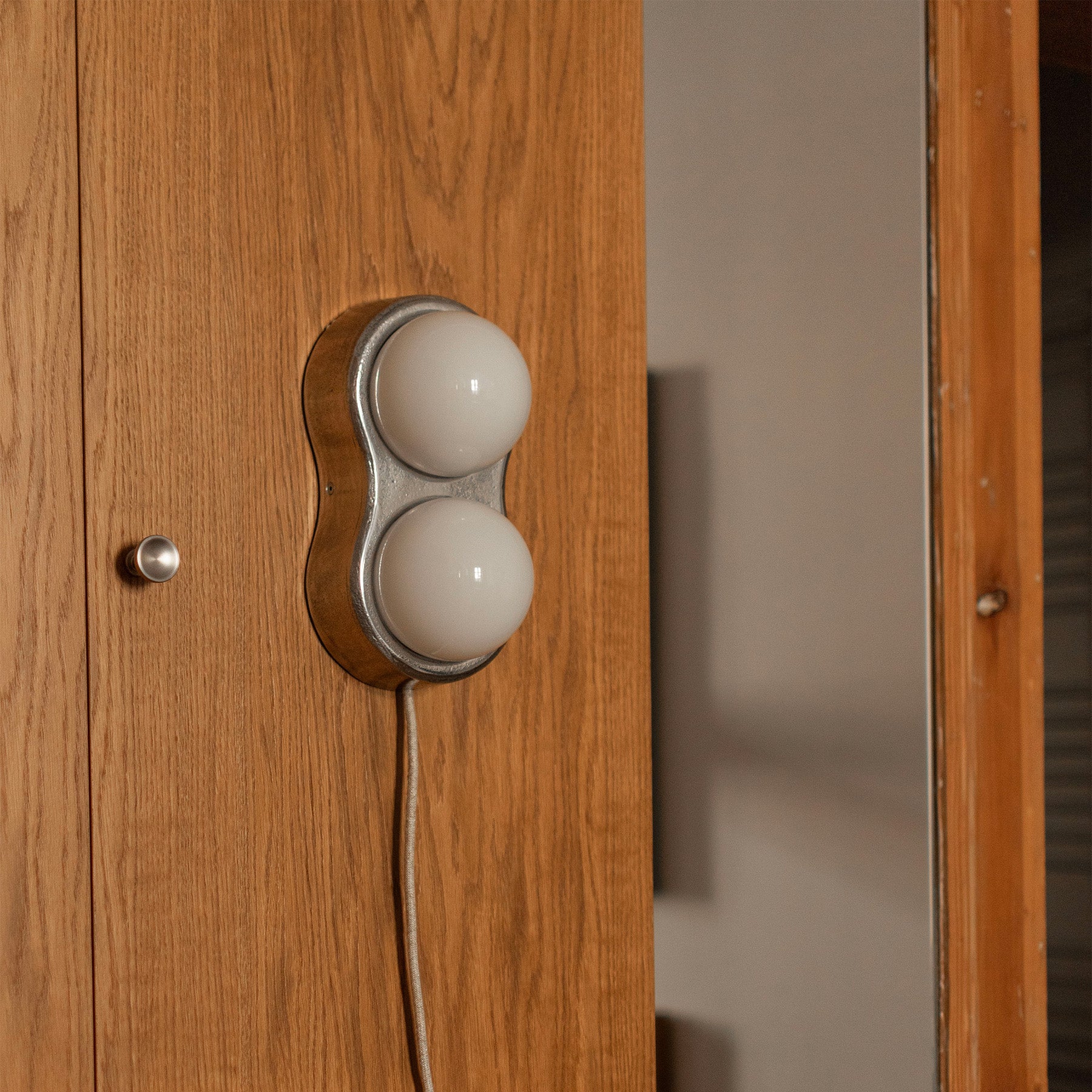 SWING Wall Lamp with Opal Glass and Aluminum Base