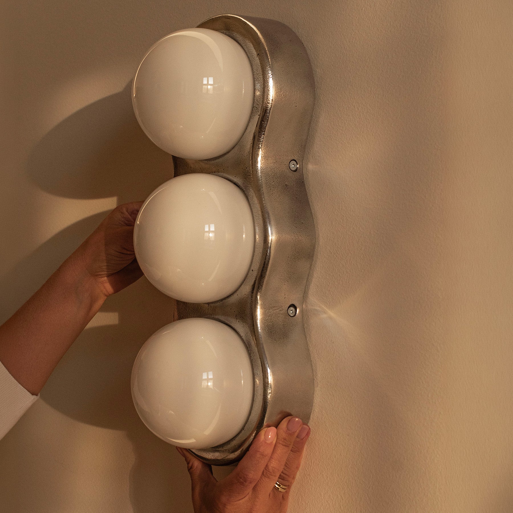 GROOVE Wall Sconce with Opal Glass and Aluminum Base