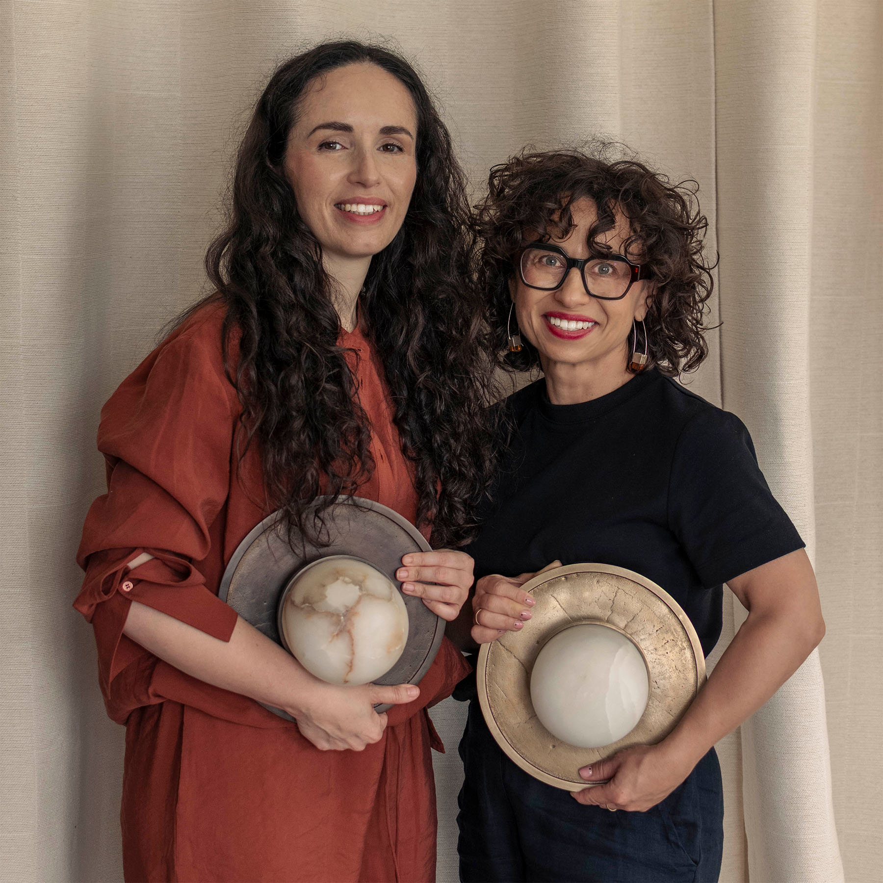 Plafon alabaster FULL MOON gebürstetes Messing