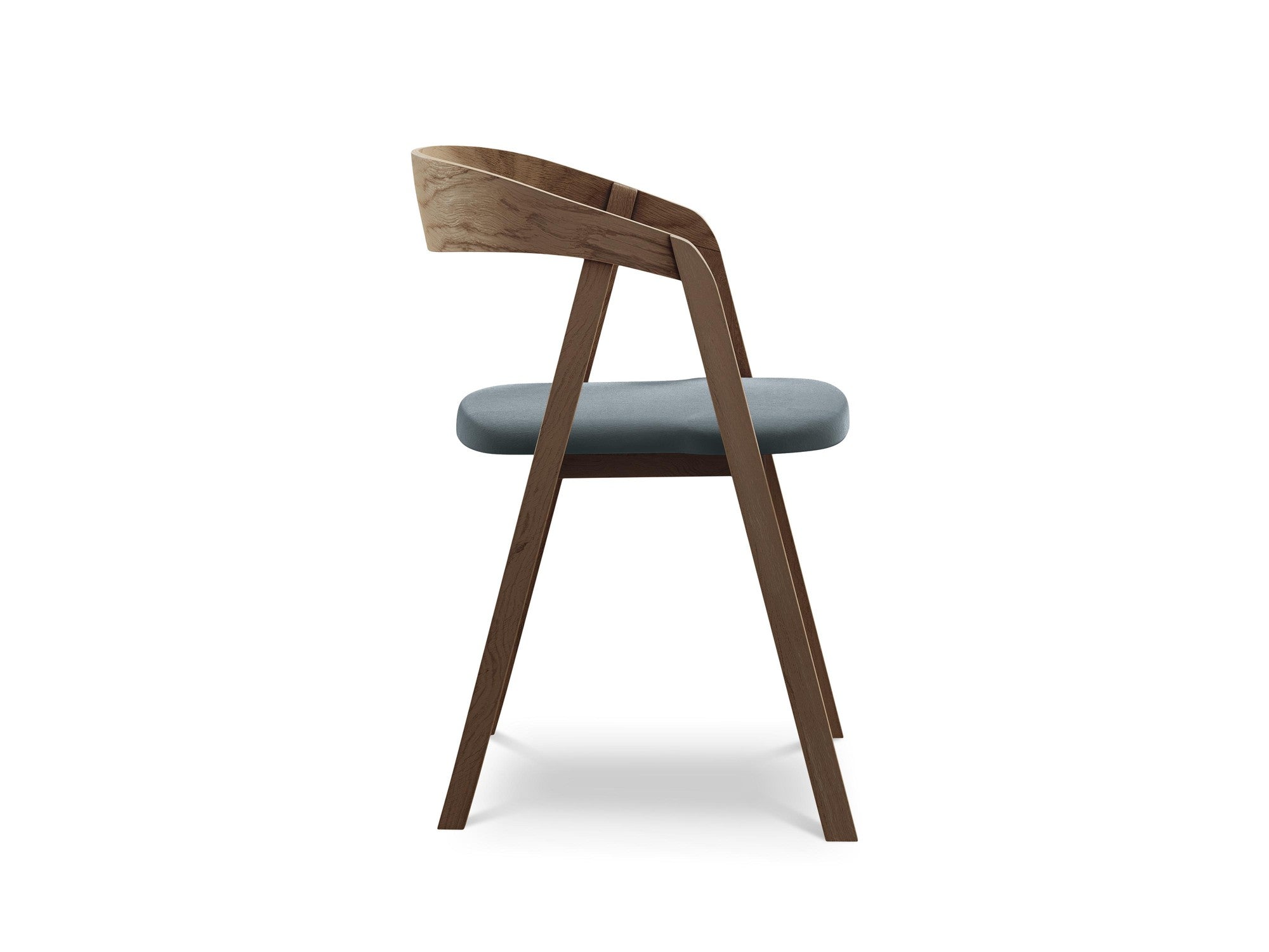 Velvet Chair ERIKA Light Blue with Beech Base