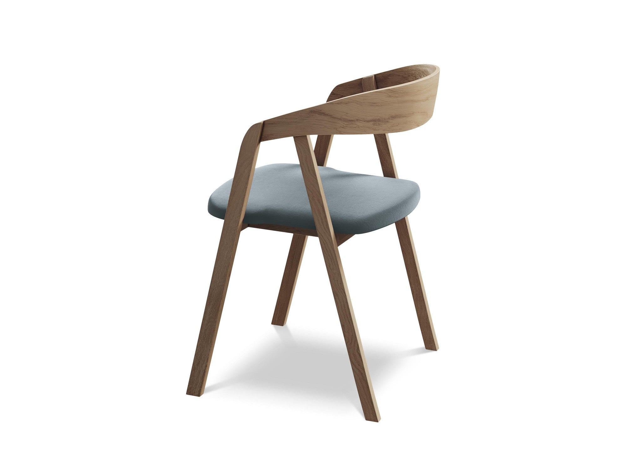 Velvet Chair ERIKA Light Blue with Beech Base