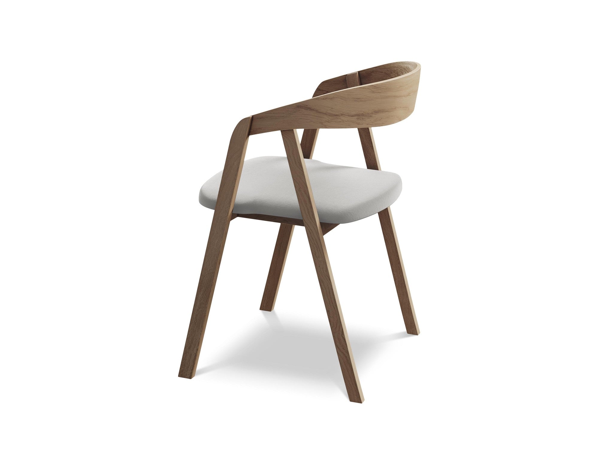 Velvet Chair ERIKA Silver with Beech Base