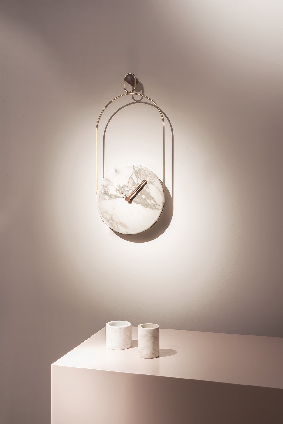 Wall Clock ESLABON White Marble with Black
