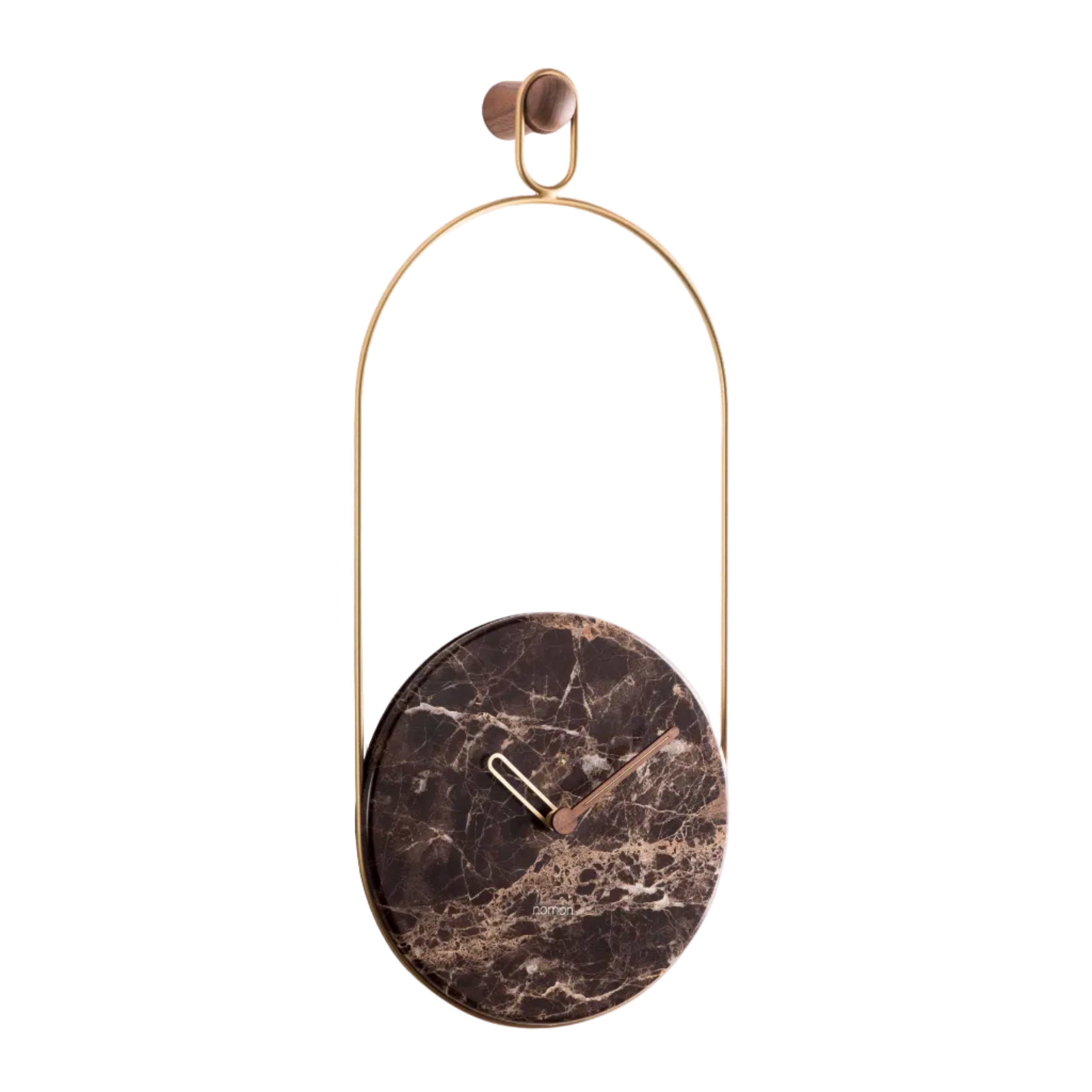 Wall Clock ESLABON Brown Marble with Brass