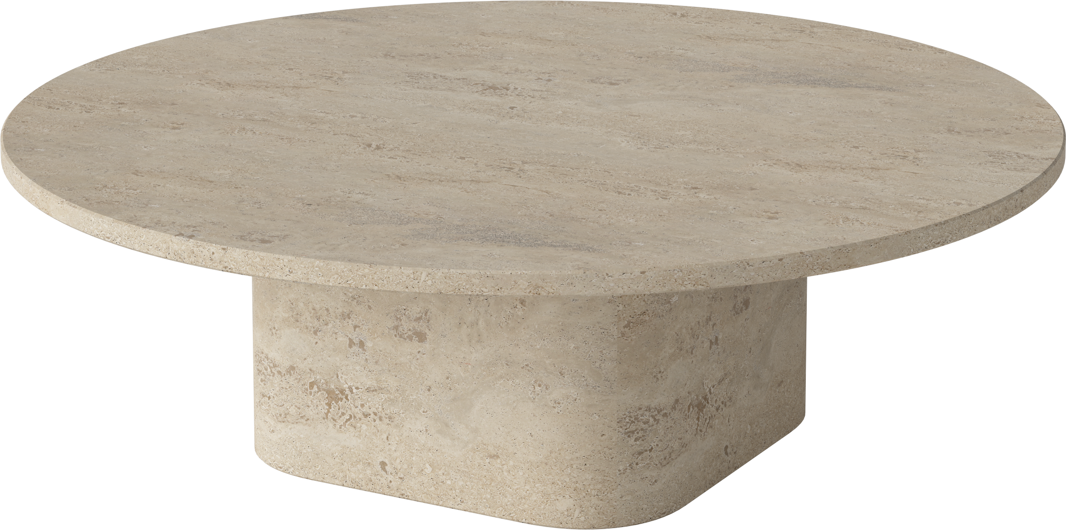 Round Coffee Table Eida Sandsowy travertine